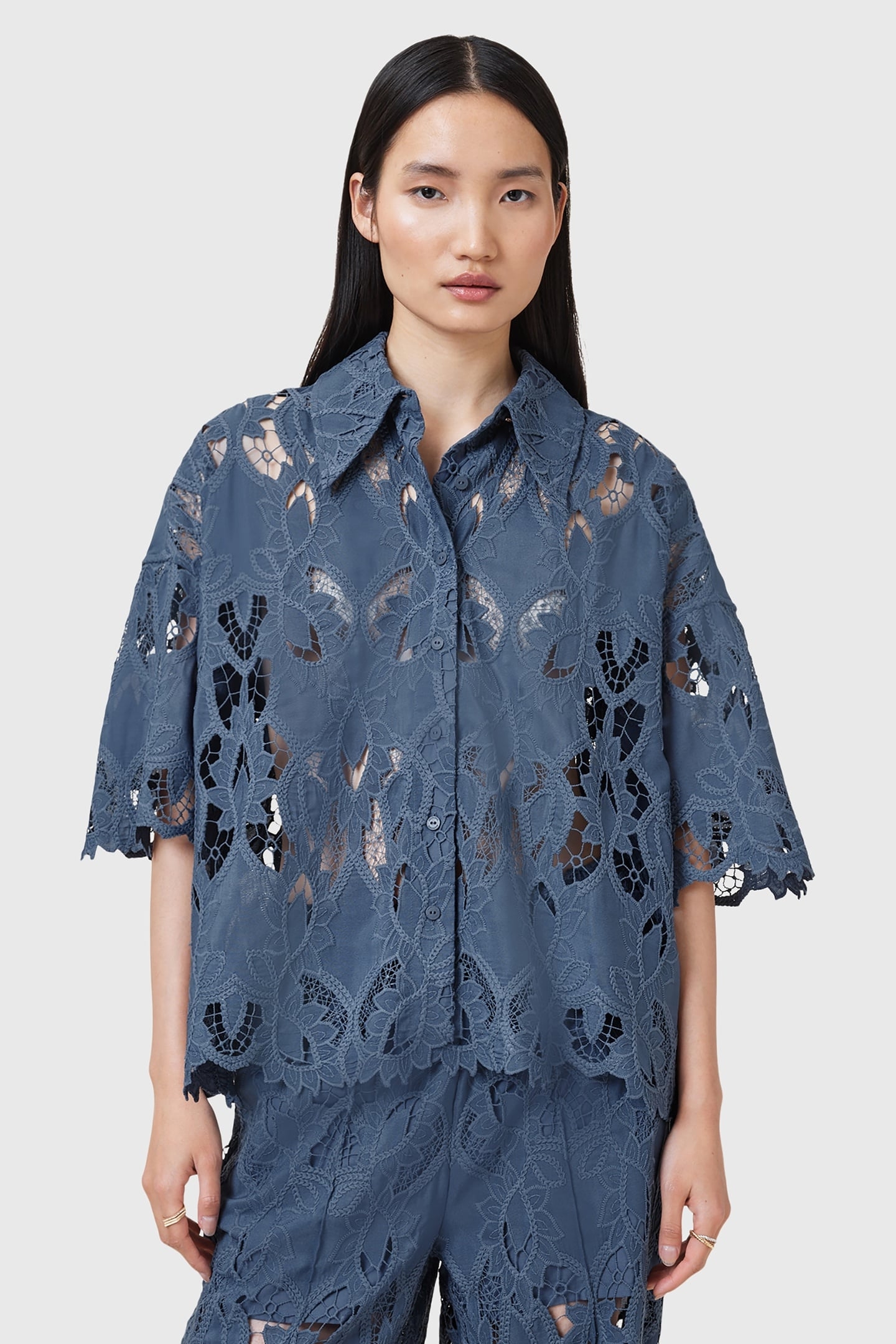CHARLI EMB SHIRT DUSTY BLUE 3