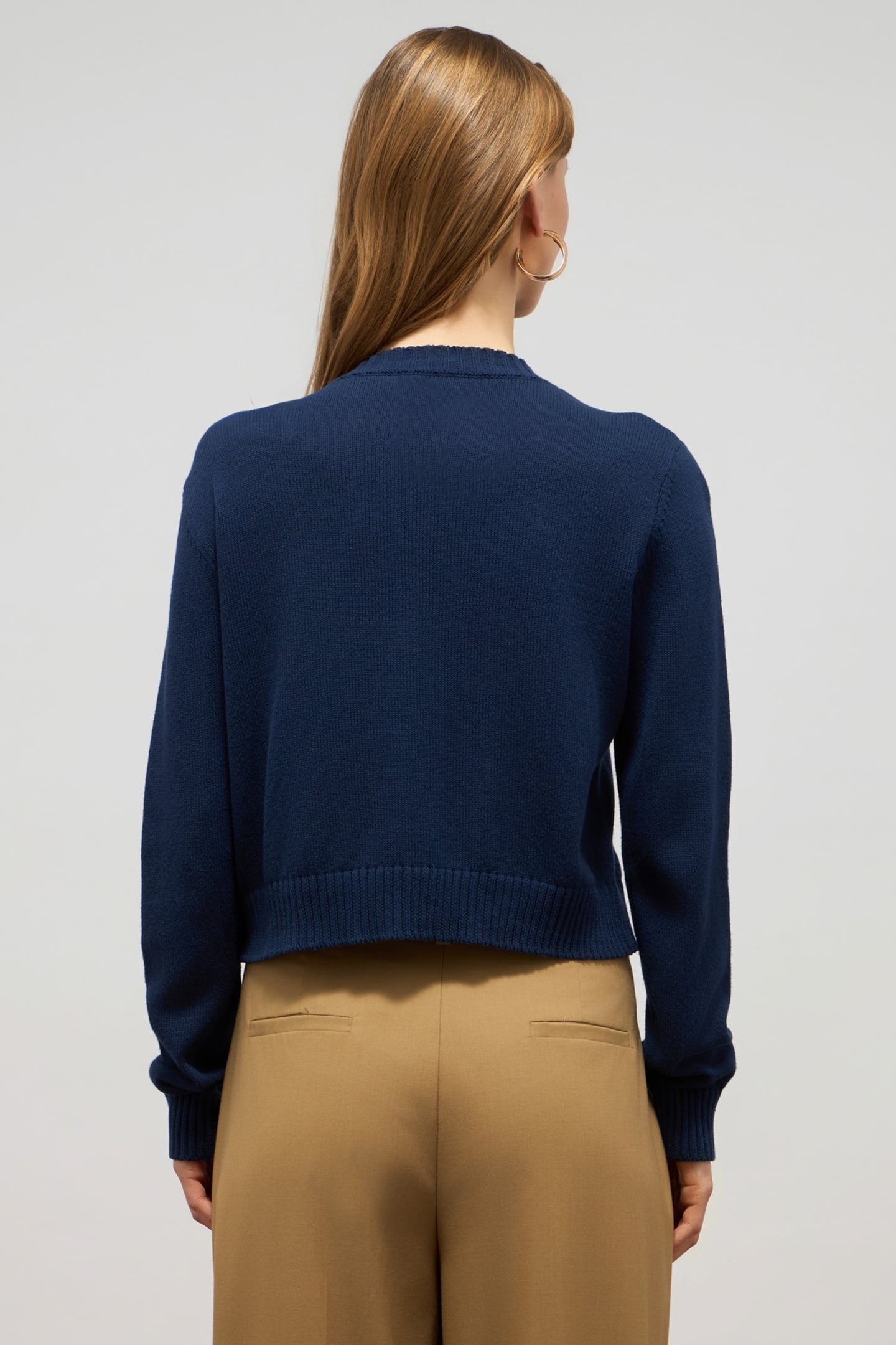 COTTON BLEND CARDIGAN WITH JEWEL DETAILS BLUE 2