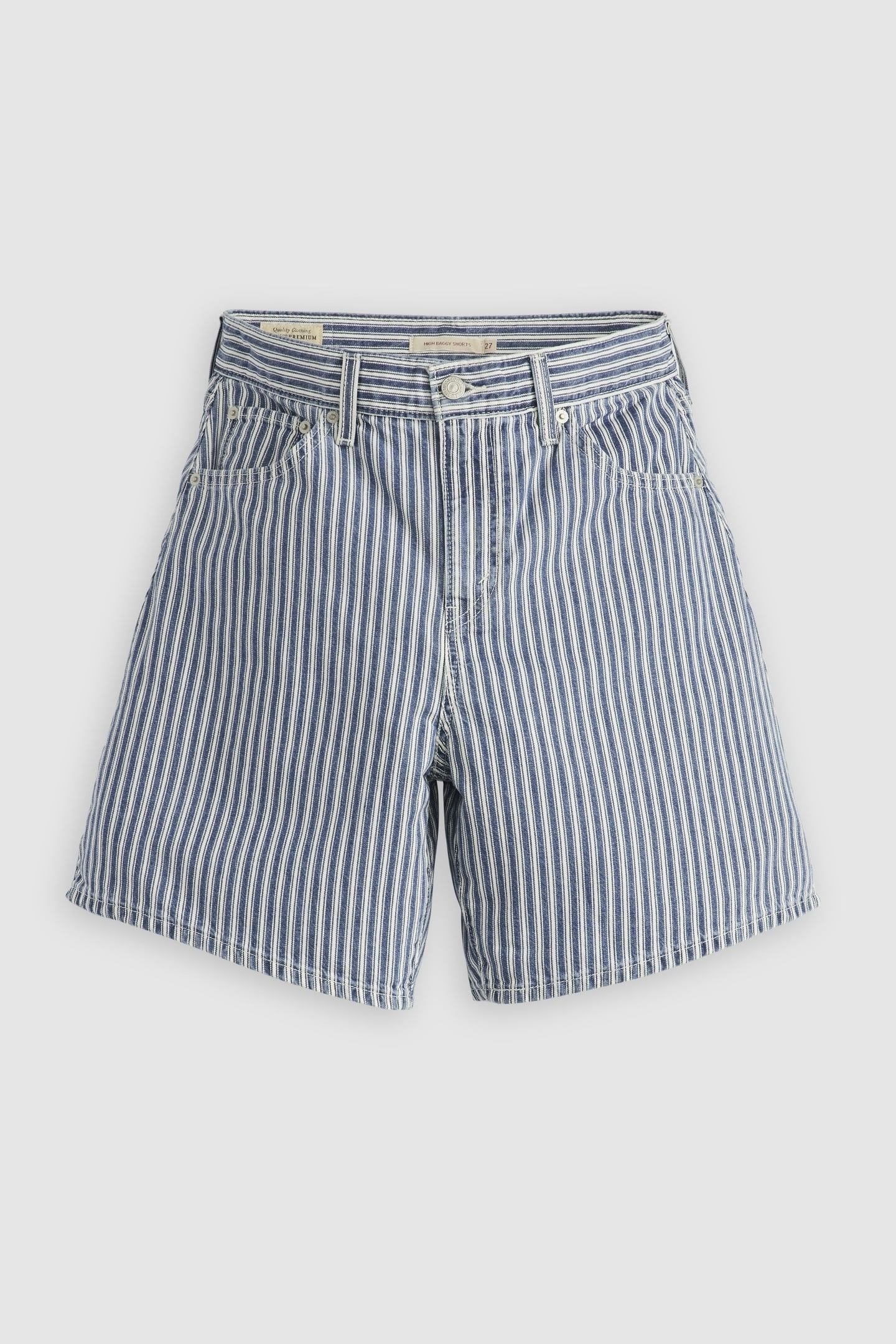 HIGH RISE BAGGY SHORTS BLUE 5