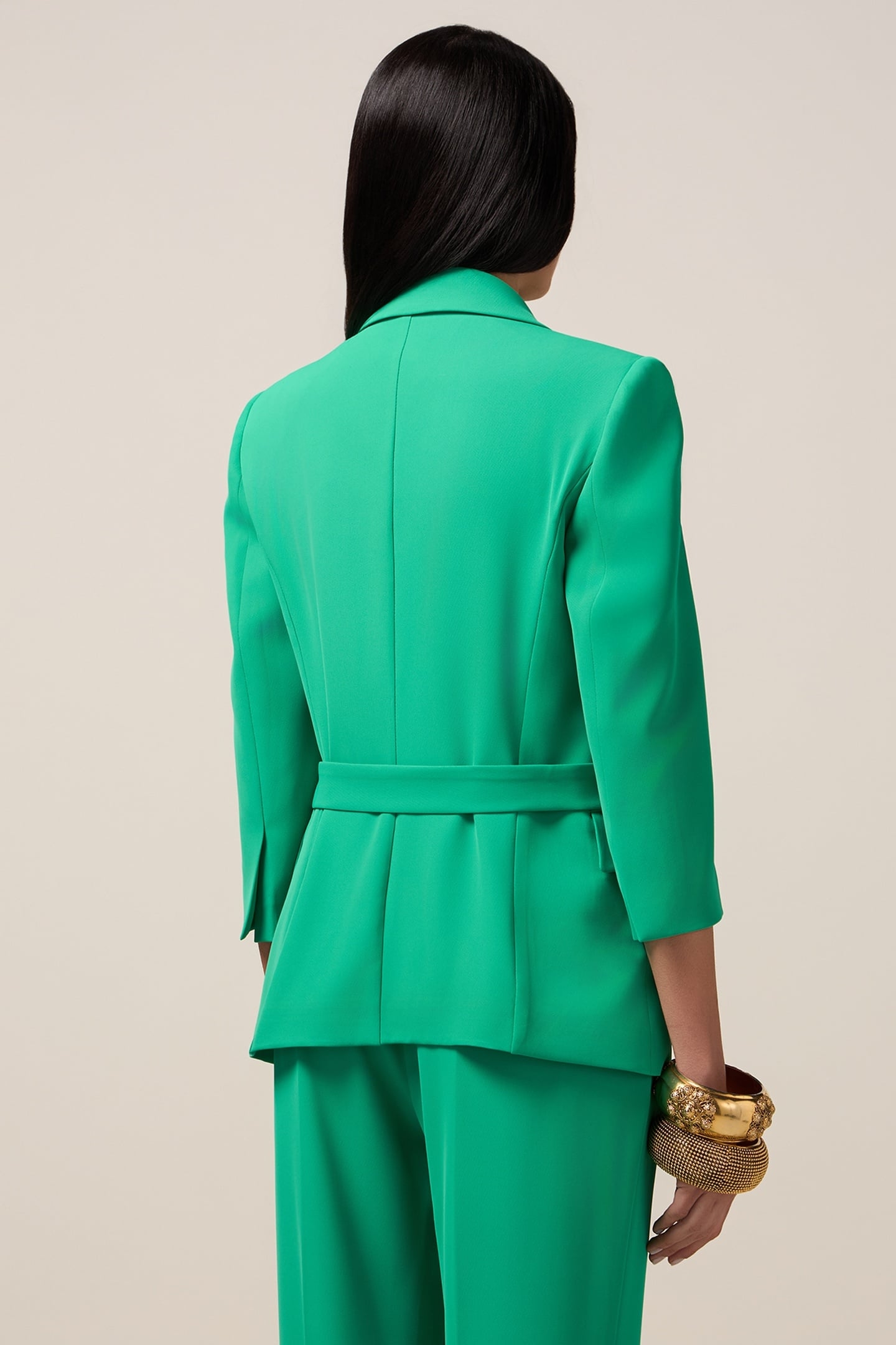 DOUBLE-BREASTED BLAZER WITH SASH GREEN 2