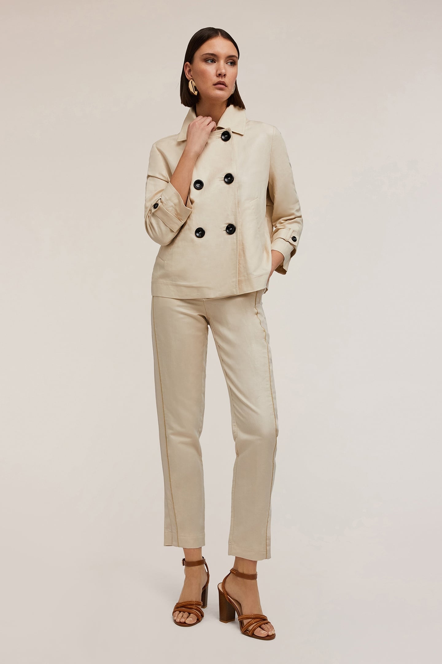 SINGLE-BREASTED BLAZER IN TECHNICAL COTTON WHITE 1