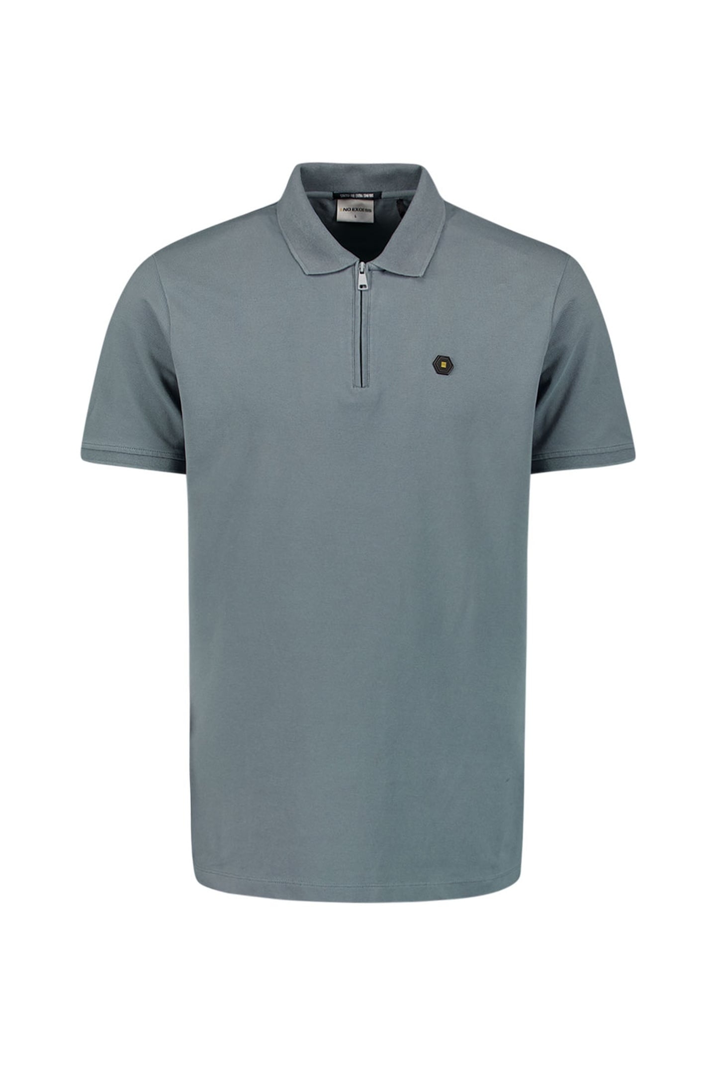 POLO ZIP PIQUE GARMENT DYED WASHED BLUE 5