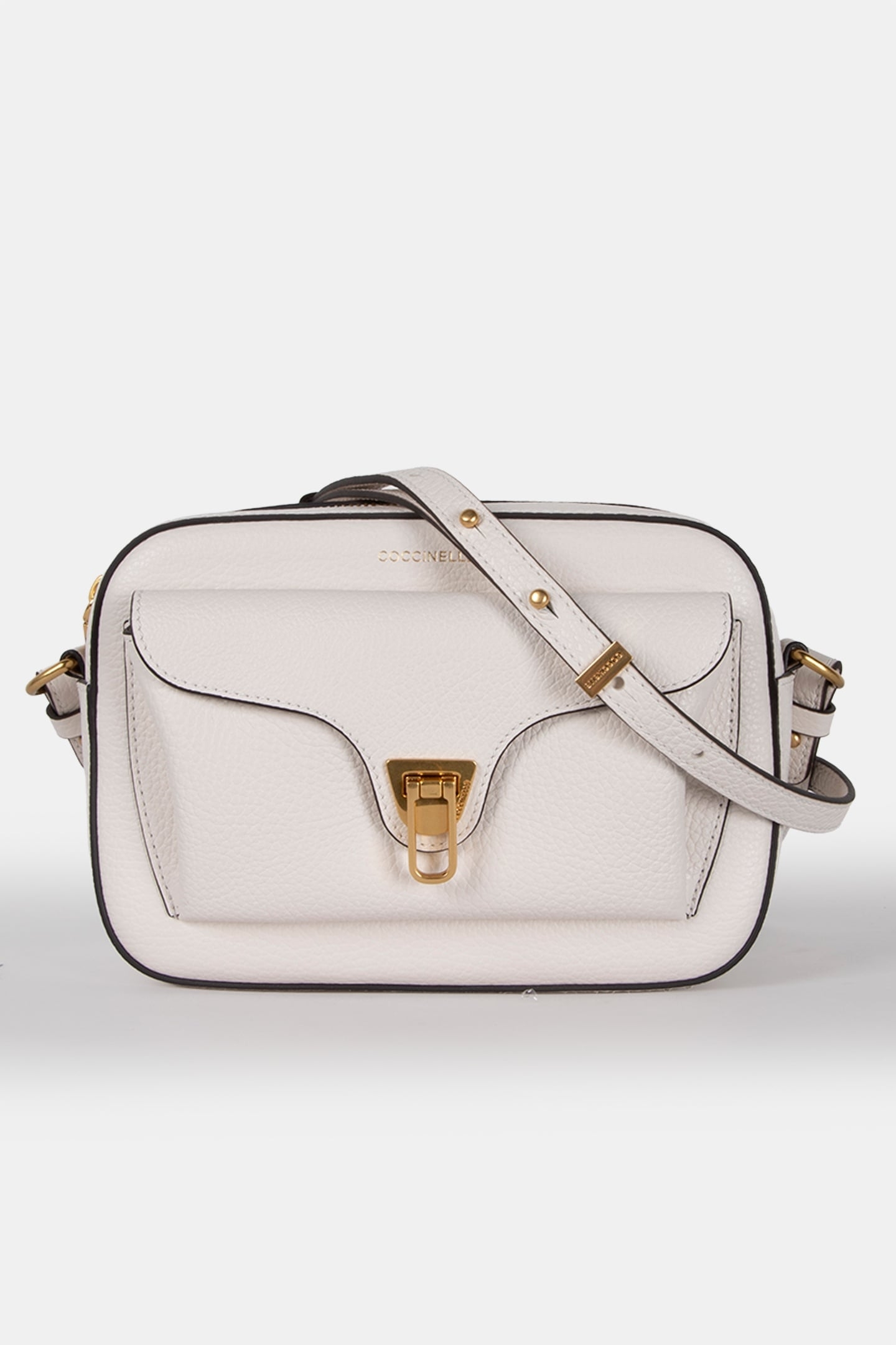 LEATHER CAMERA CROSS BODY BAG IN WHITE 2