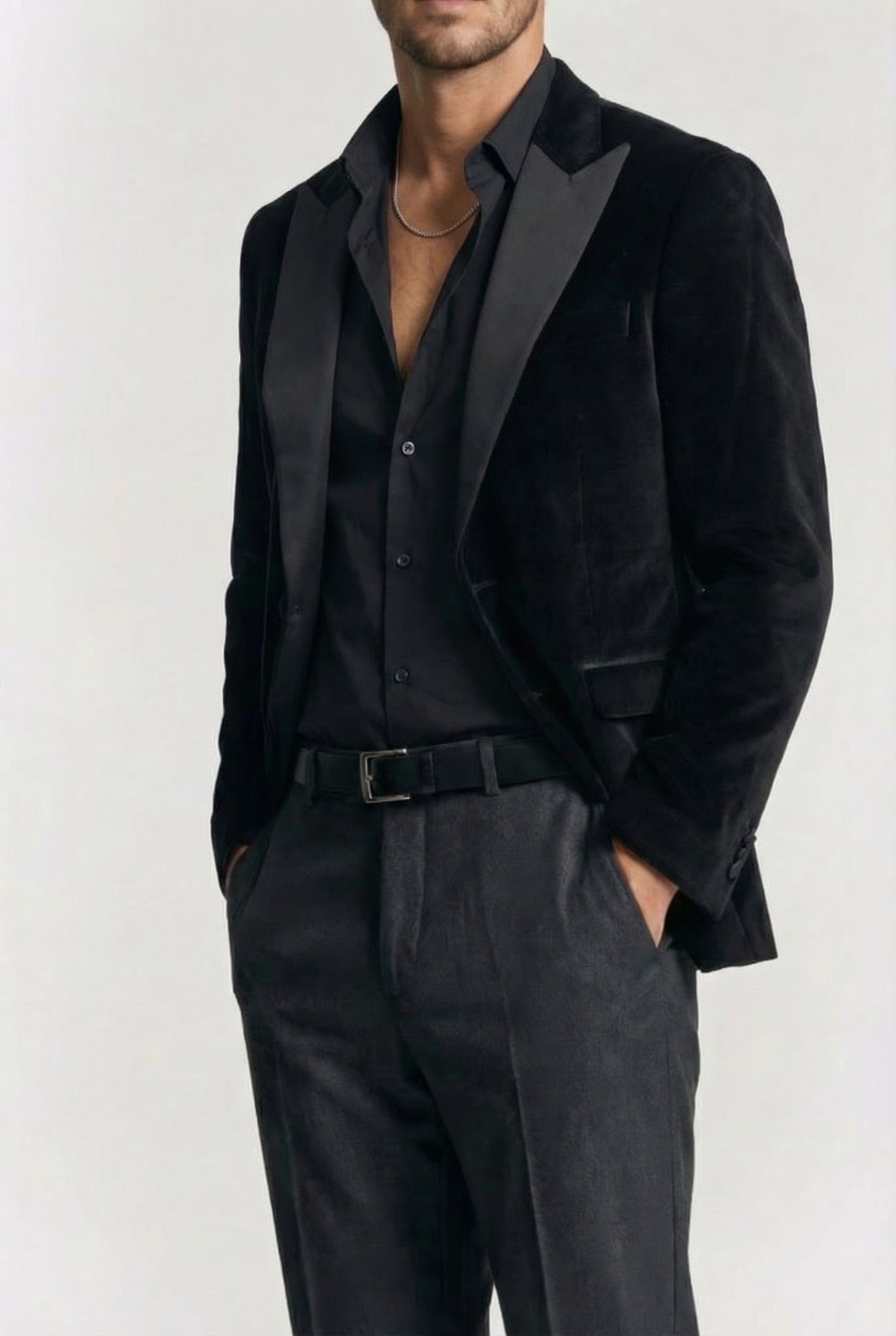 MARCIANO BY GUESS ALAIN PEAK BLAZER JET BLACK 1