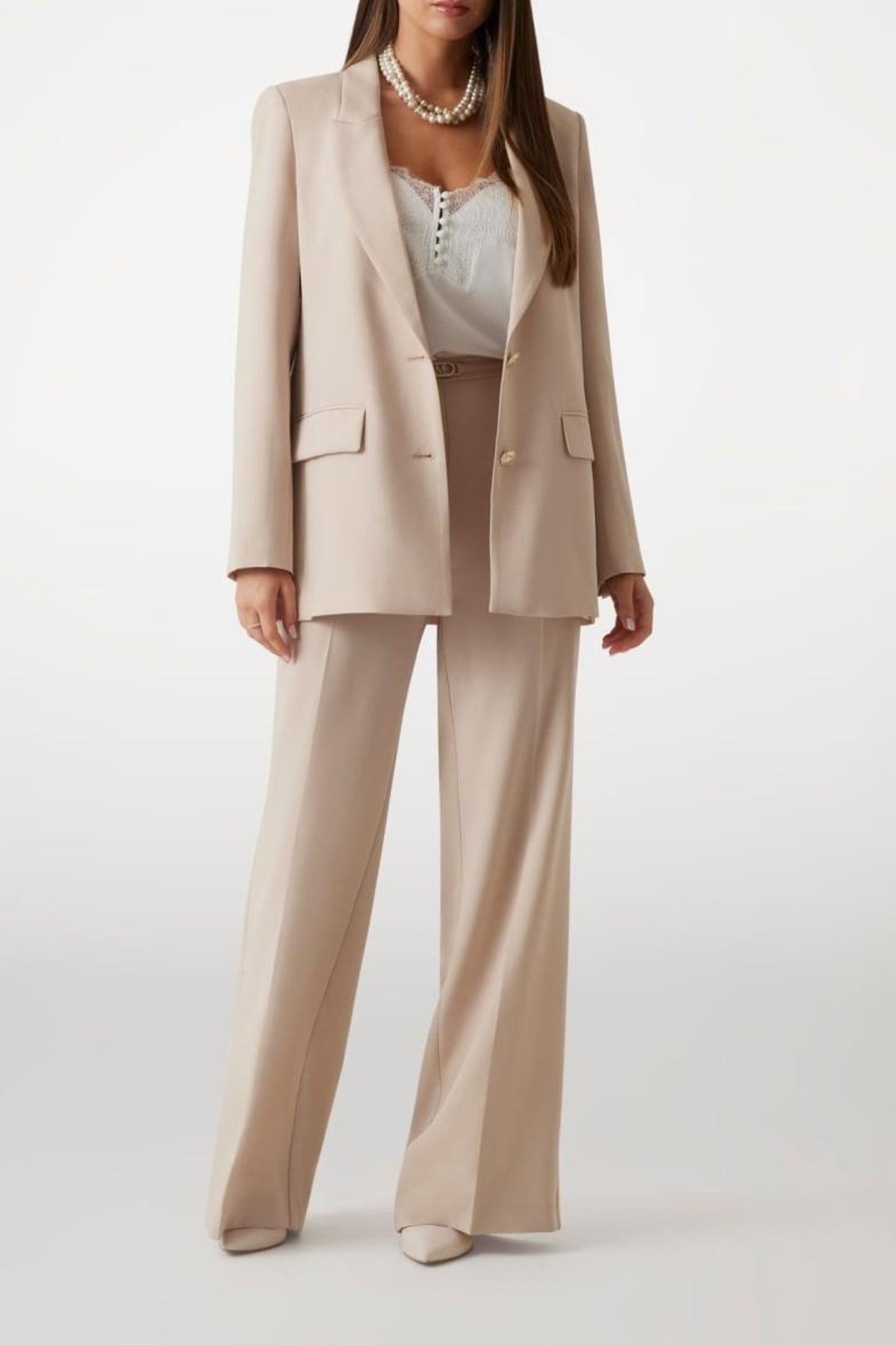 MARCIANO BY GUESS BECKY STRAIGHT BLAZER FAWN TAUPE 1