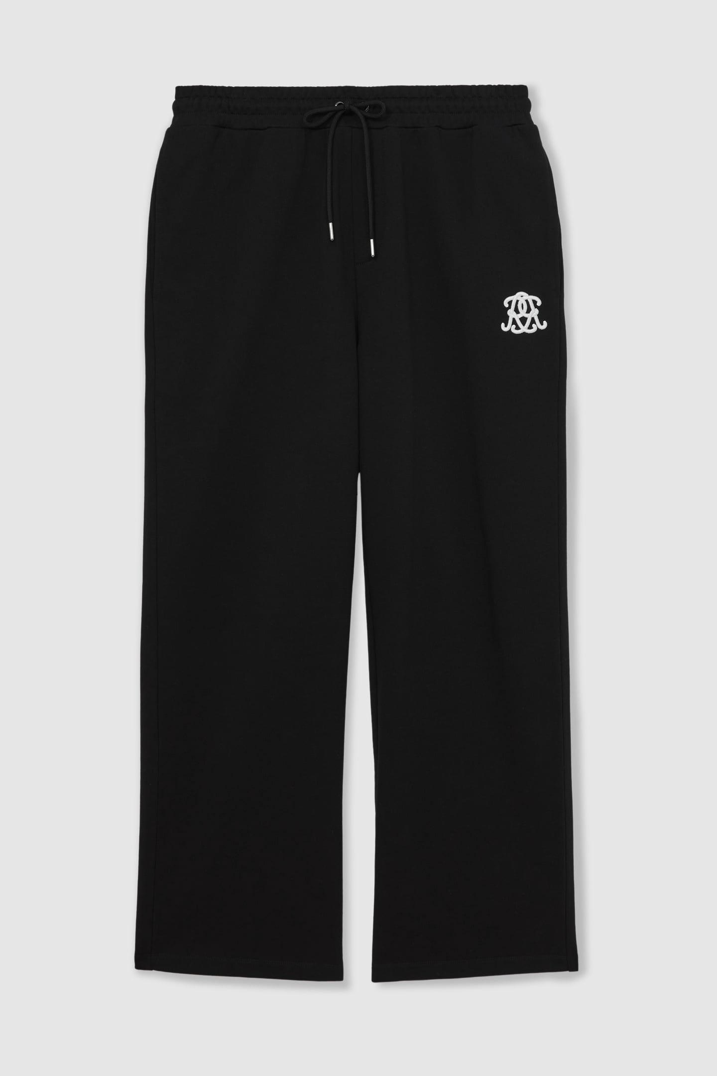 DRAWSTRING WIDE LEG MOTIF JOGGERS BLACK 4