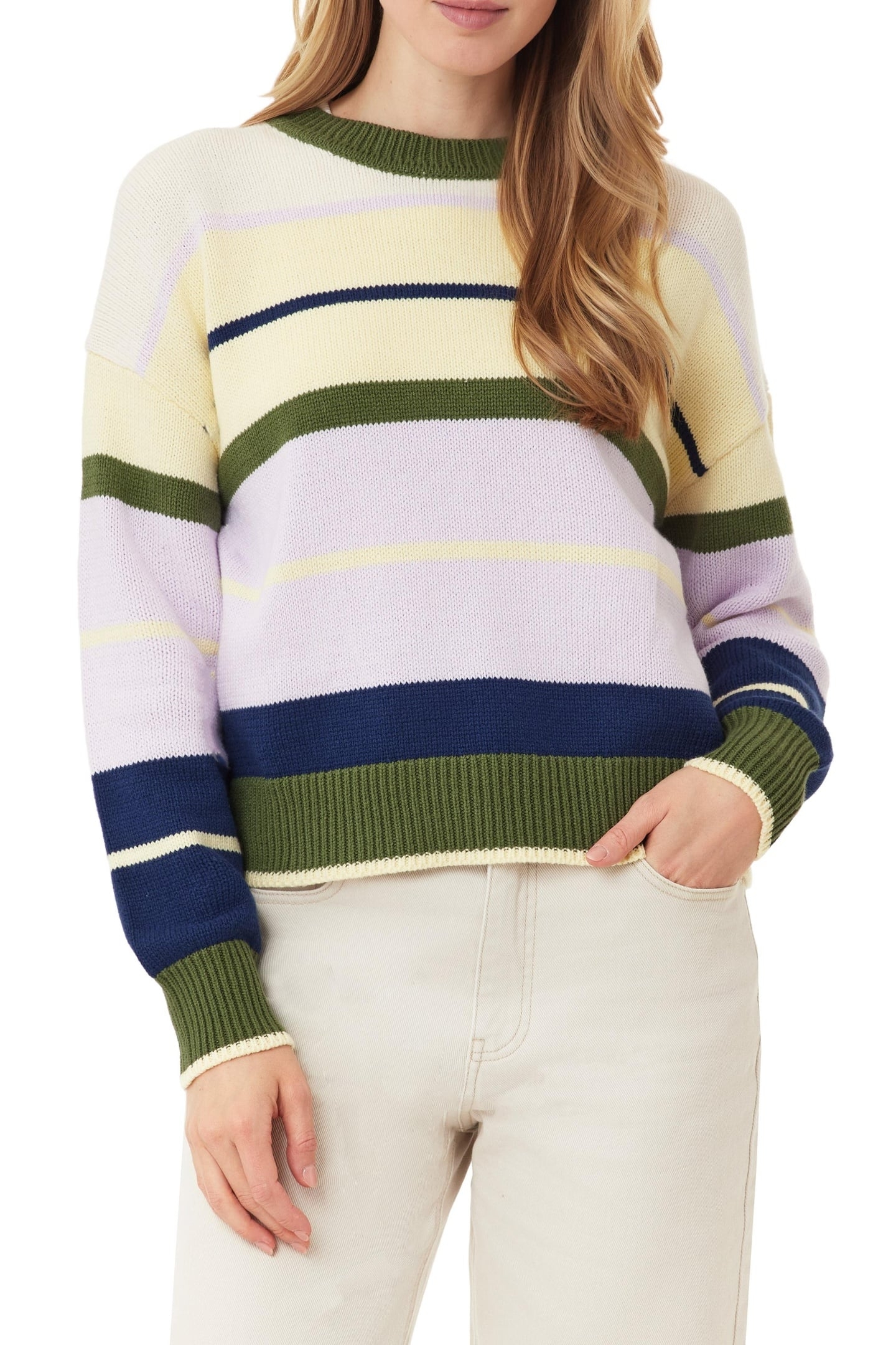 CREW NECK PULLOVER GARDEN GREEN MIX 2