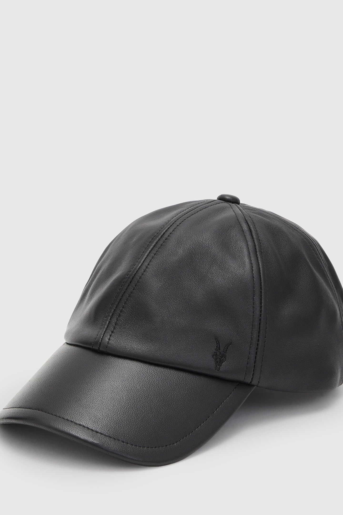 RAMSKULL LTHR CAP BLACK 2