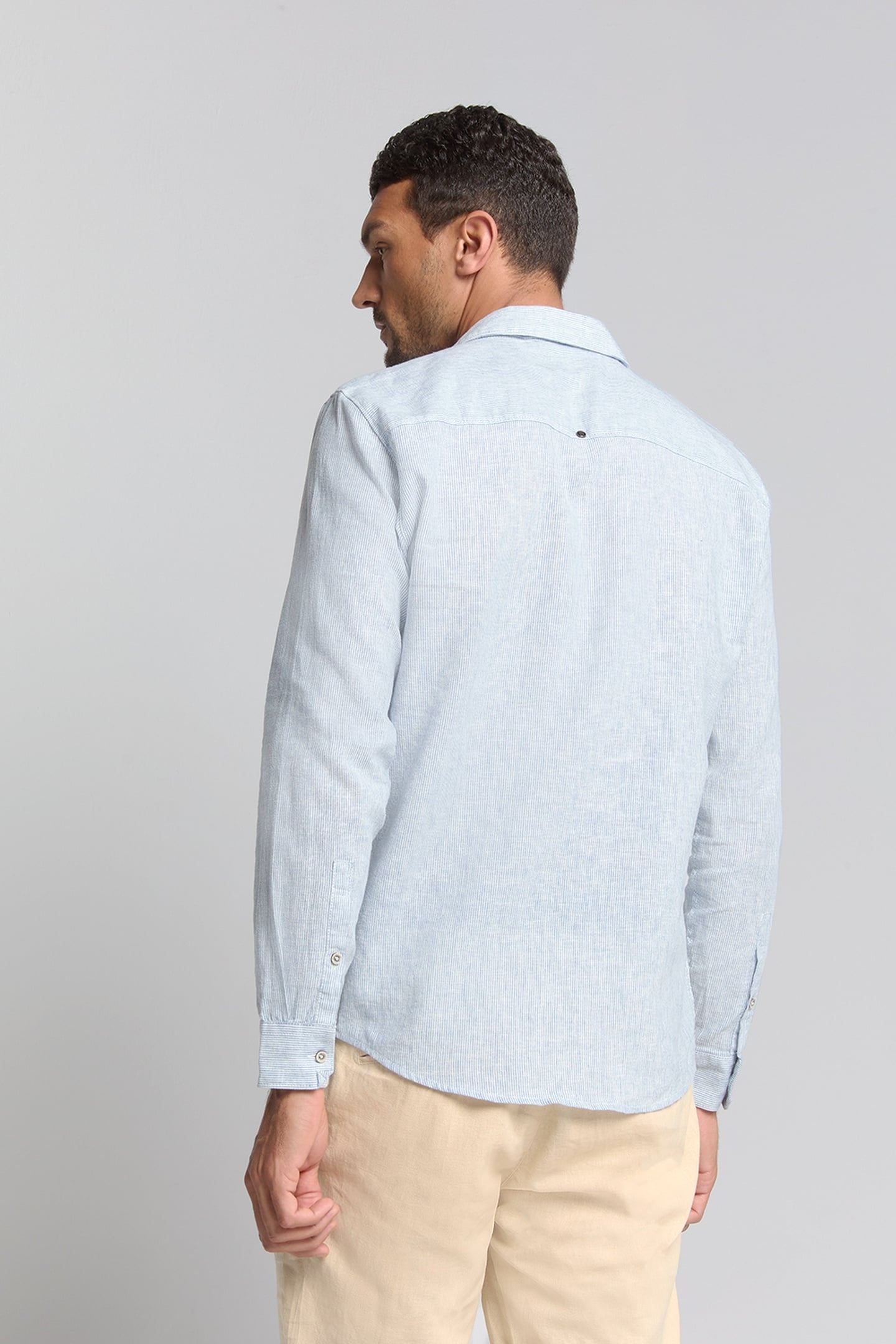 SHIRT VERTICAL SMALL STRIPES WITH LINEN CLOUD 2