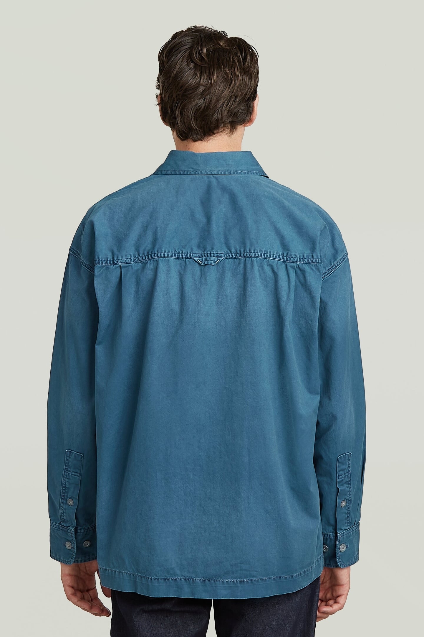 PLEATED 1-PKT BOXY SHIRT L\S FADED INDIGO GD 3