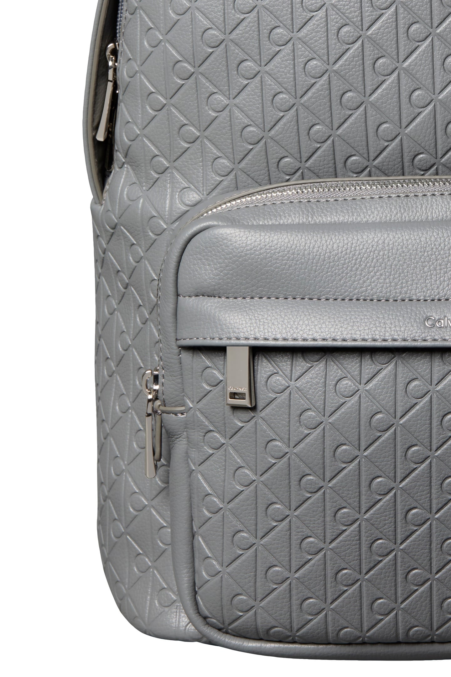 EMBLEM EMBOSS ROUND BACKPACK CHARCOAL GRAY 5