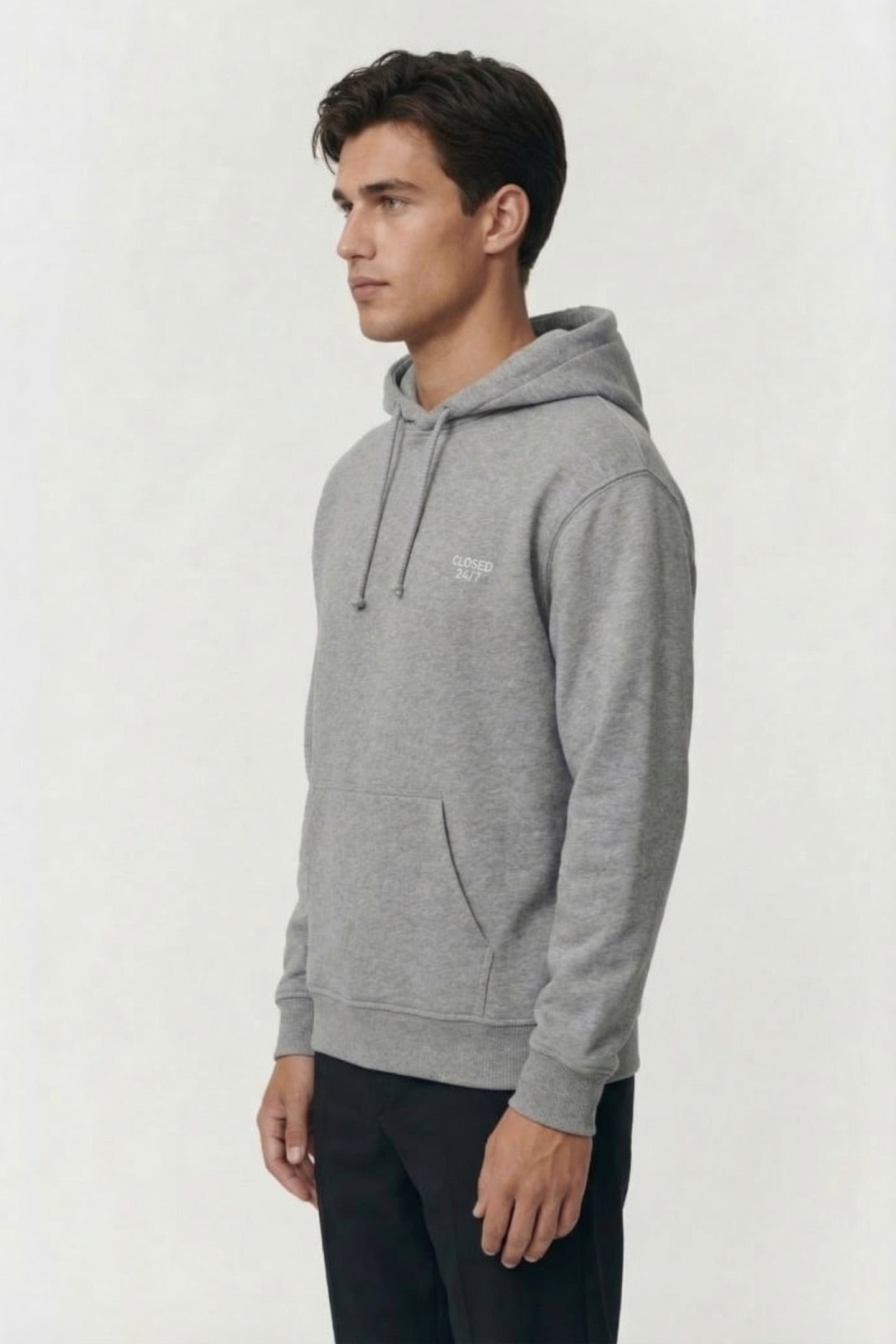 HOODY WITH LOGO T-SHIRTS GREY HEATHER MELANGE 3