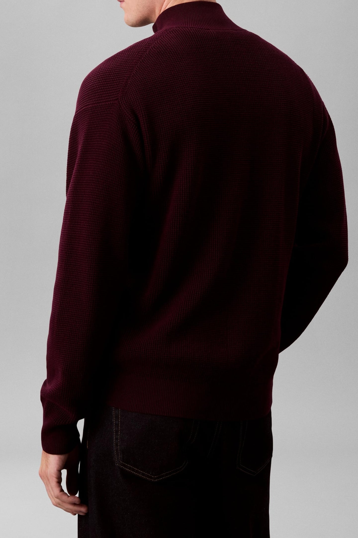 LS EZ COTTON WAFFLE SWEATER PASSION PLUM 3