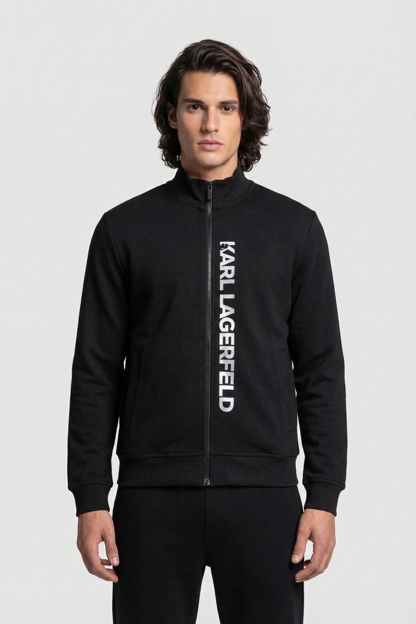 BLACK SWEAT ZIP JACKET 1