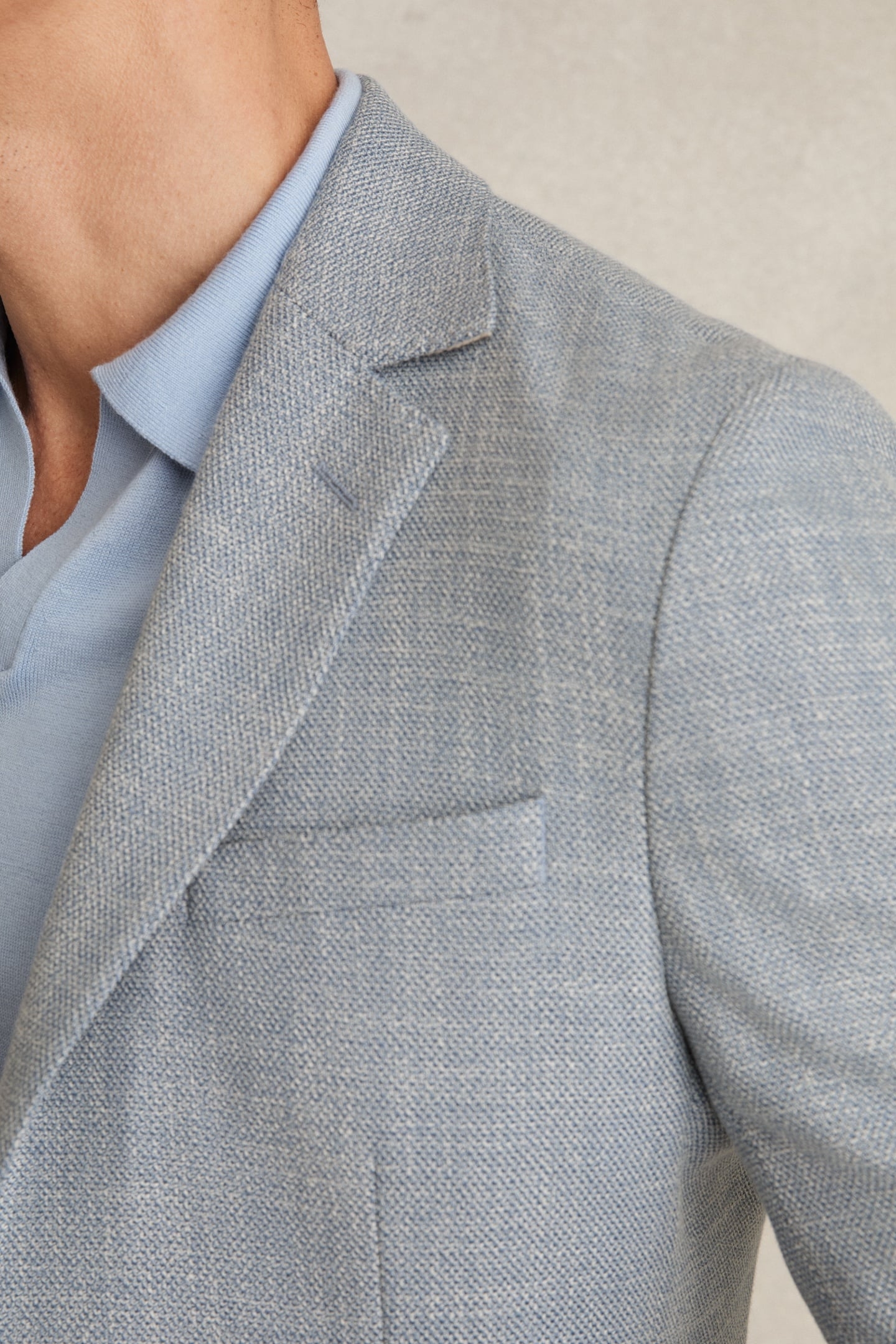 SB 2B NOTCH TEXTURED BLAZER SOFT BLUE 6