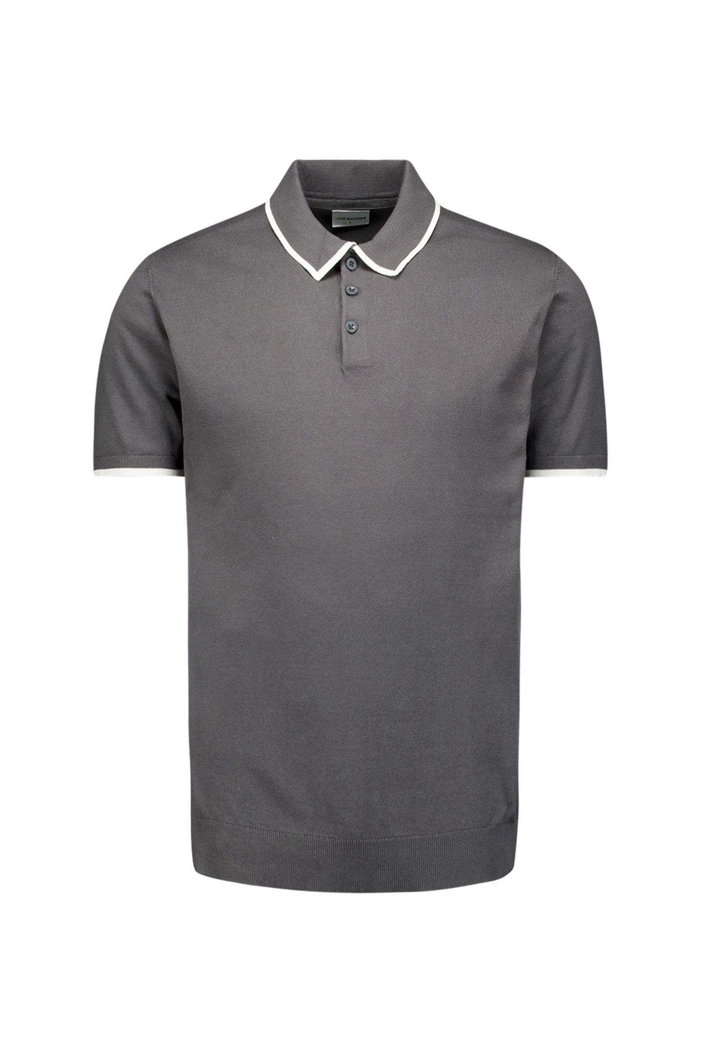 PULLOVER SHORT SLEEVE POLO BUTTON SOLID DARK STEEL 4