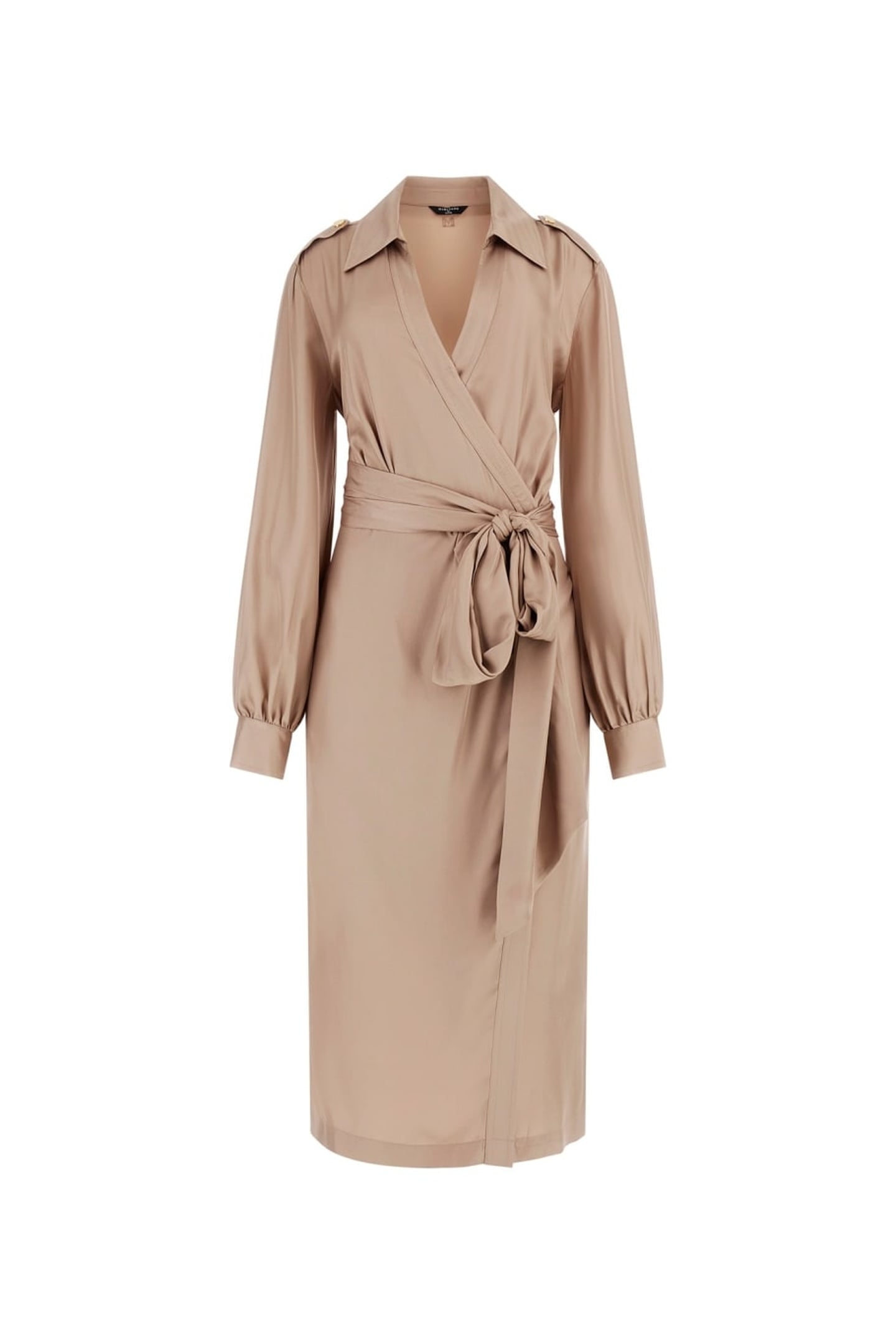 MARCIANO BY GUESS DORIAN LS WRAP DRESS NATURAL ALMOND 5