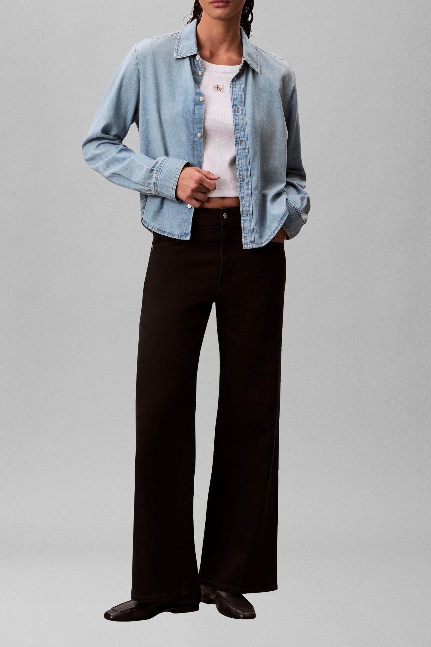 CROPPED LS SHIRT BRIGHTON BLUE 1