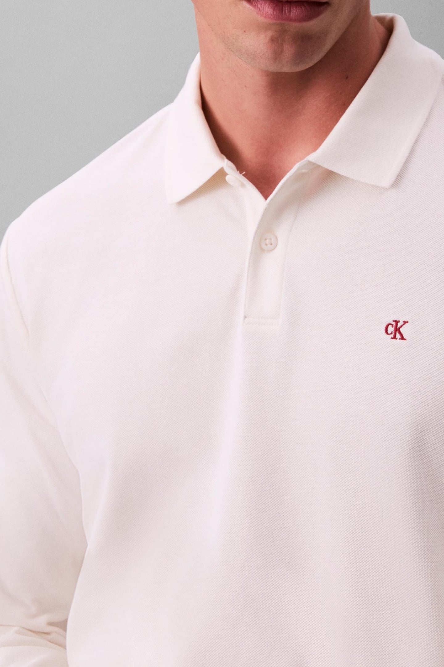 LS CASUAL PIQUE POLO WHITE GREIGE 6