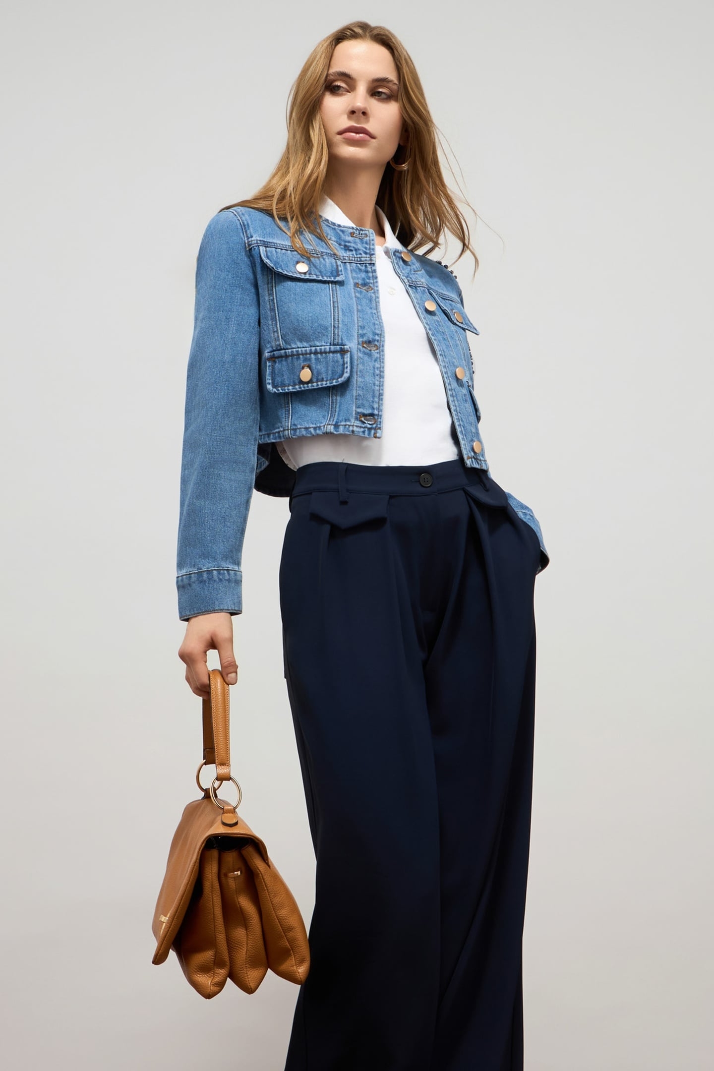 DENIM JACKET WITH APPLIQUÉS LIGHT BLUE 1