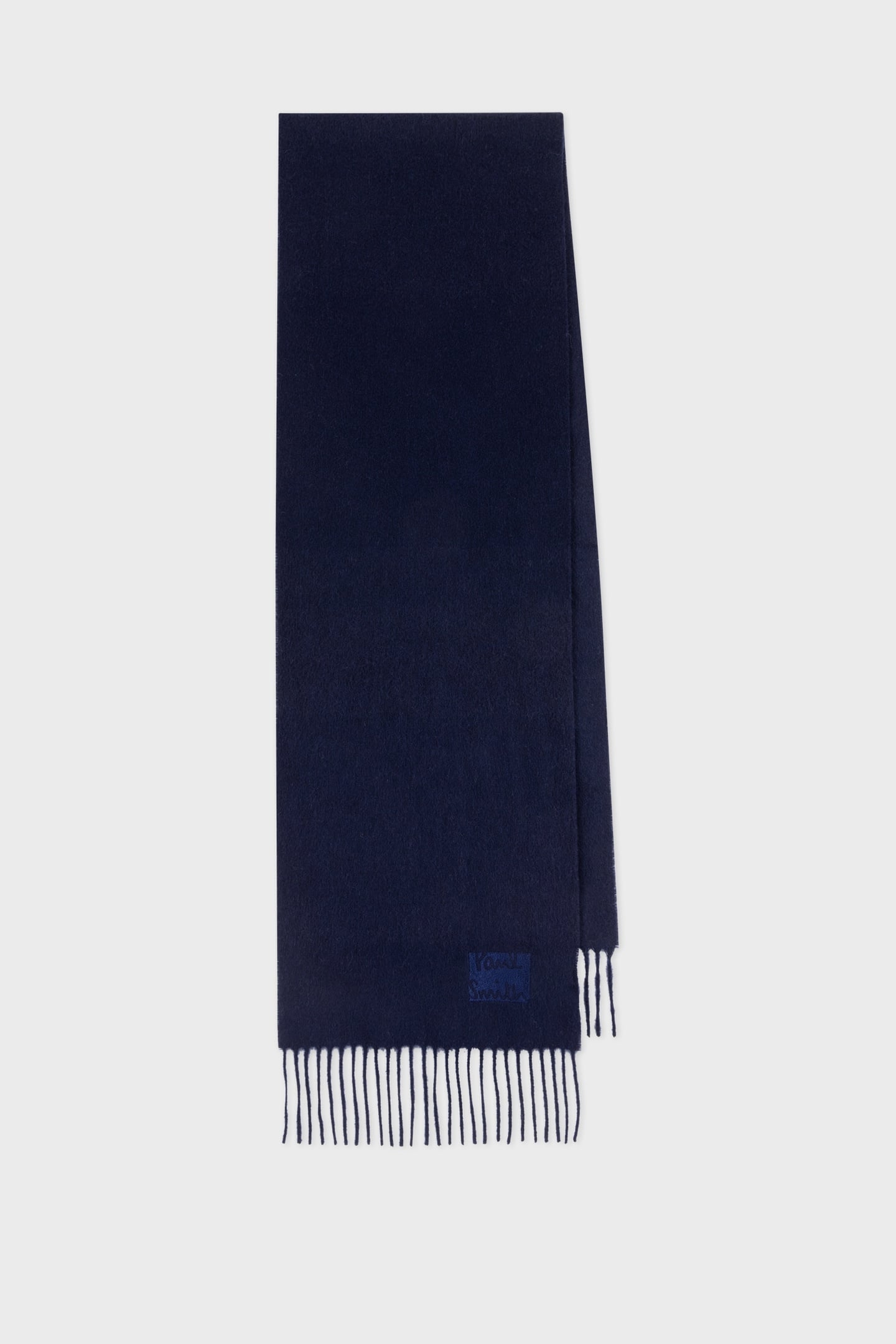 SCARF CASHMERE LOGO NAVY 1