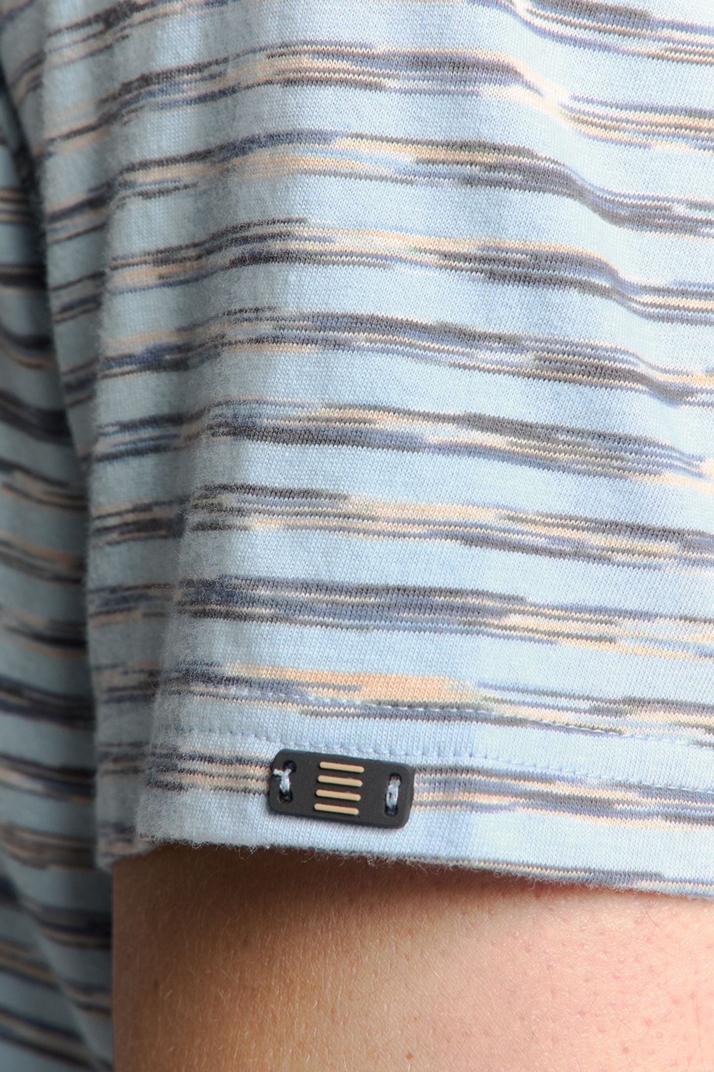 T-SHIRT CREWNECK MULTI COLOURED MELANGE STRIPES SKY 7