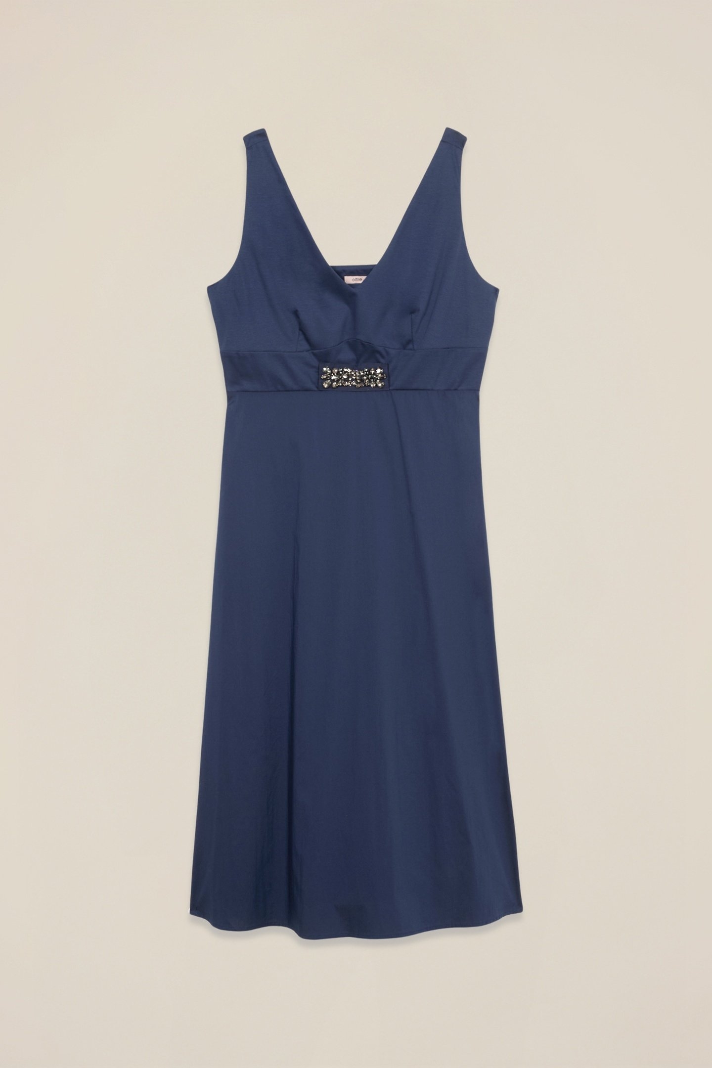 POPLIN DRESS WITH JEWEL PATCH BLUE 4
