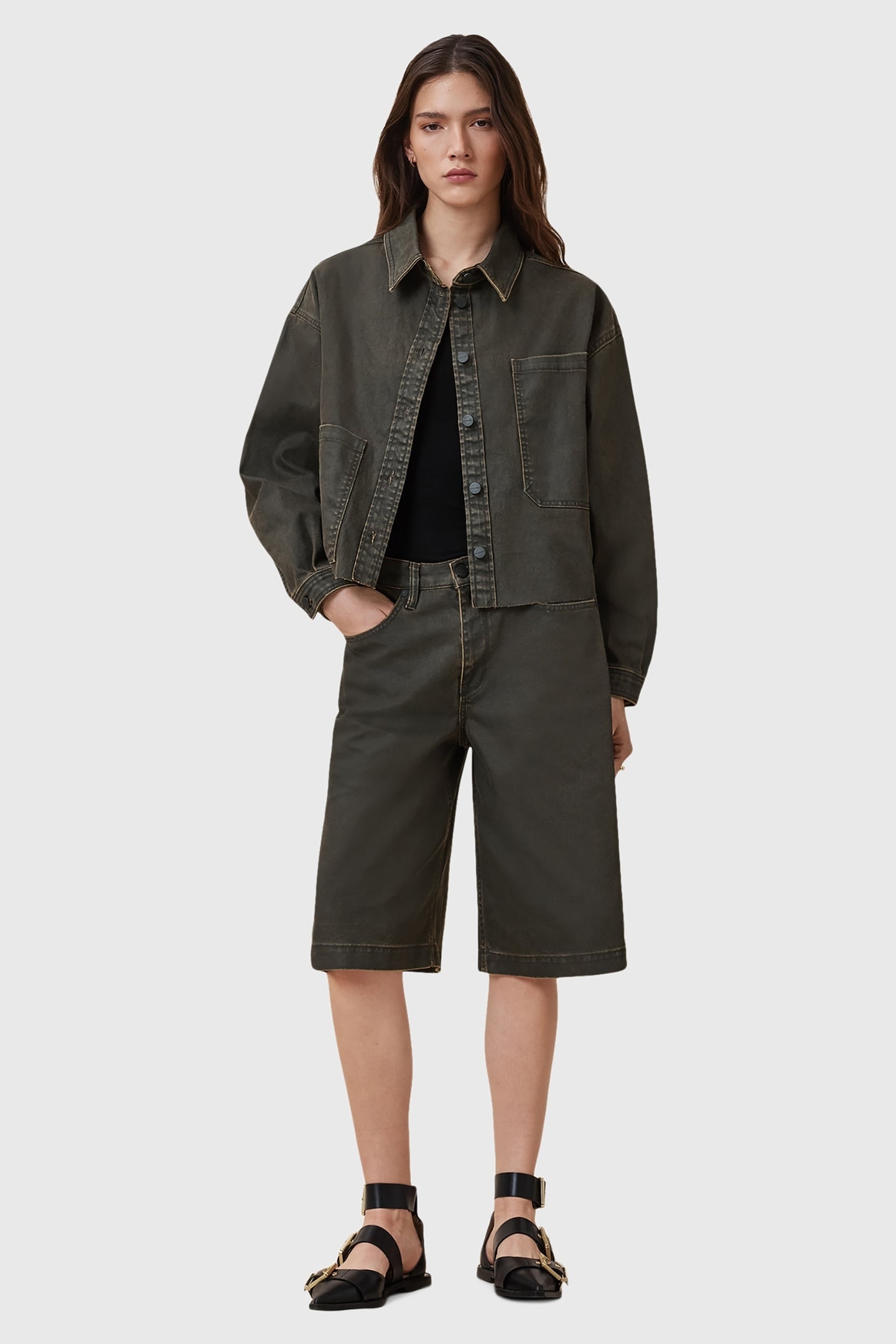 NICKY DENIM SHACKET GOLDEN BLACK 1