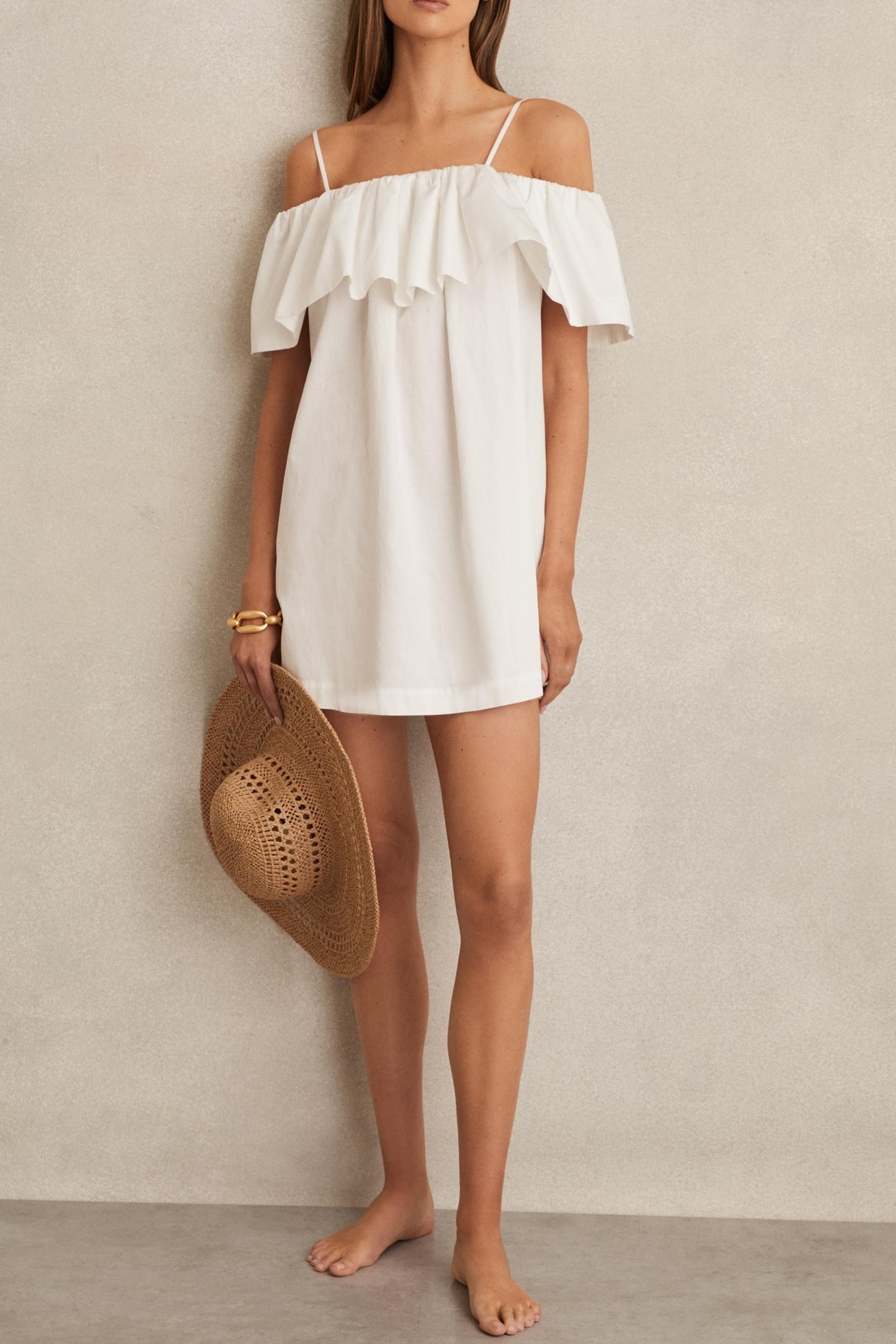 OFF THE SHOULDER DRESS IVORY CREAM 2