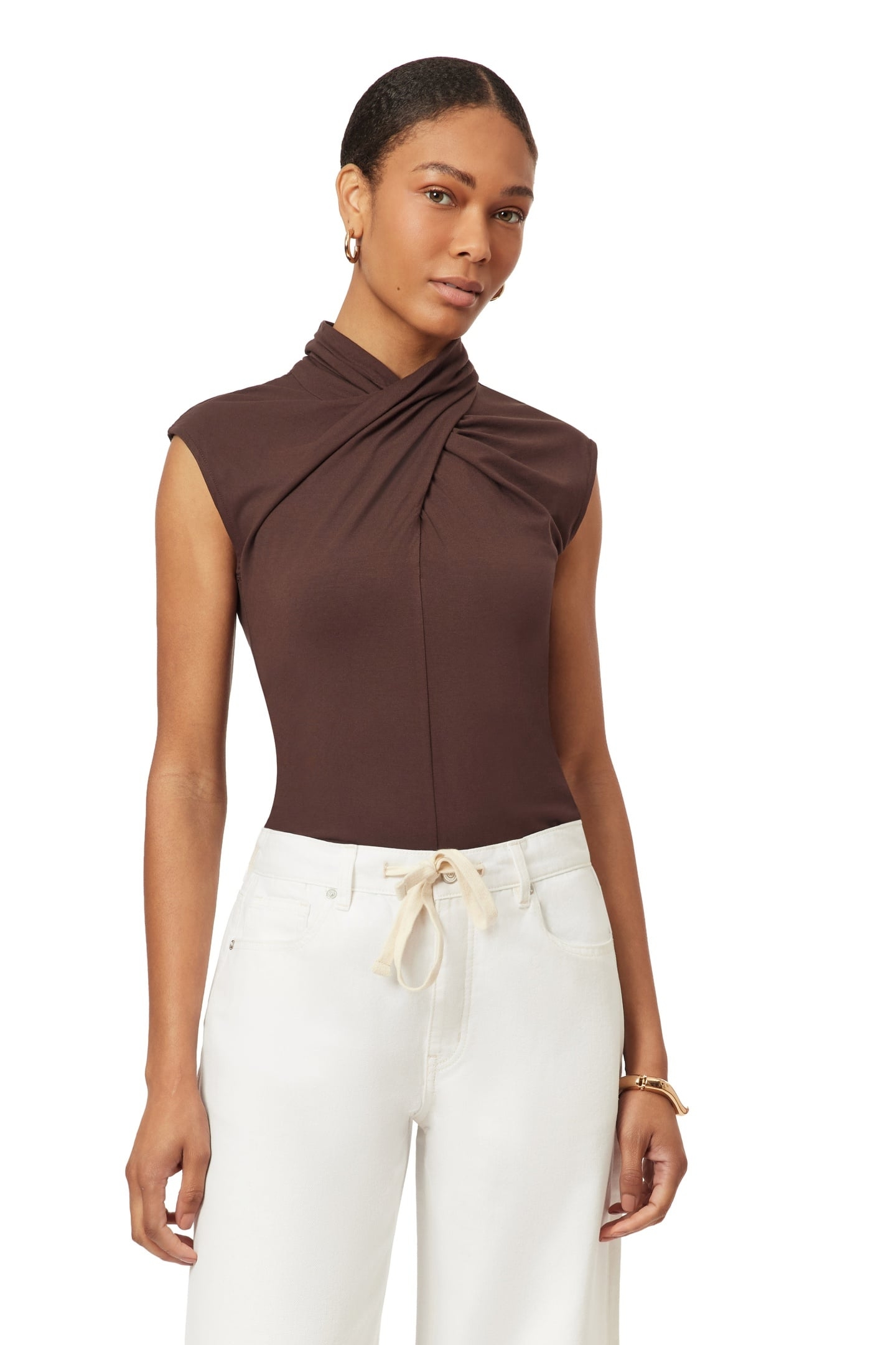 DRAPED NECK TOP HOT FUDGE 4