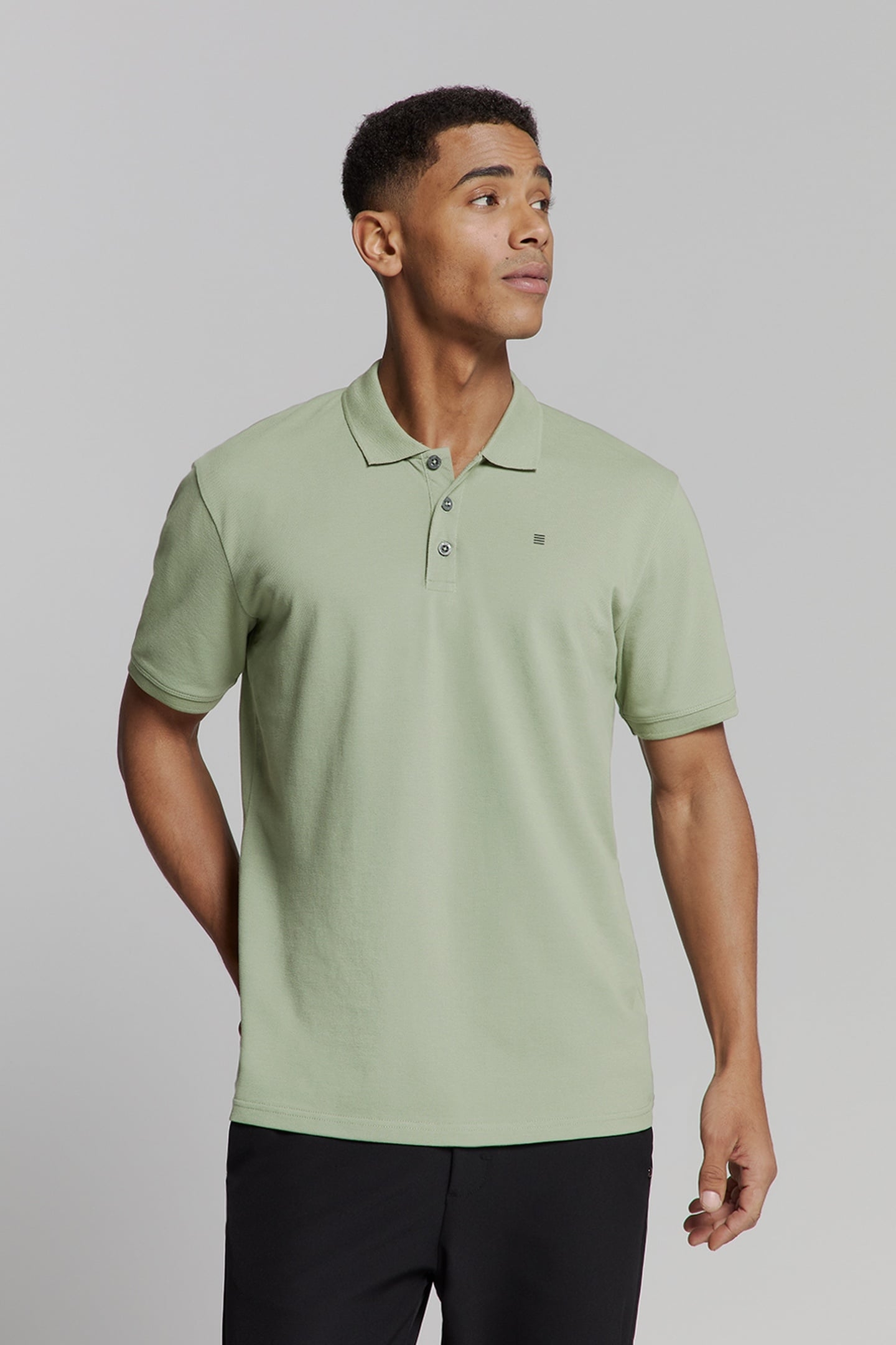 POLO PIQUE SOLID STRETCH GREEN 1
