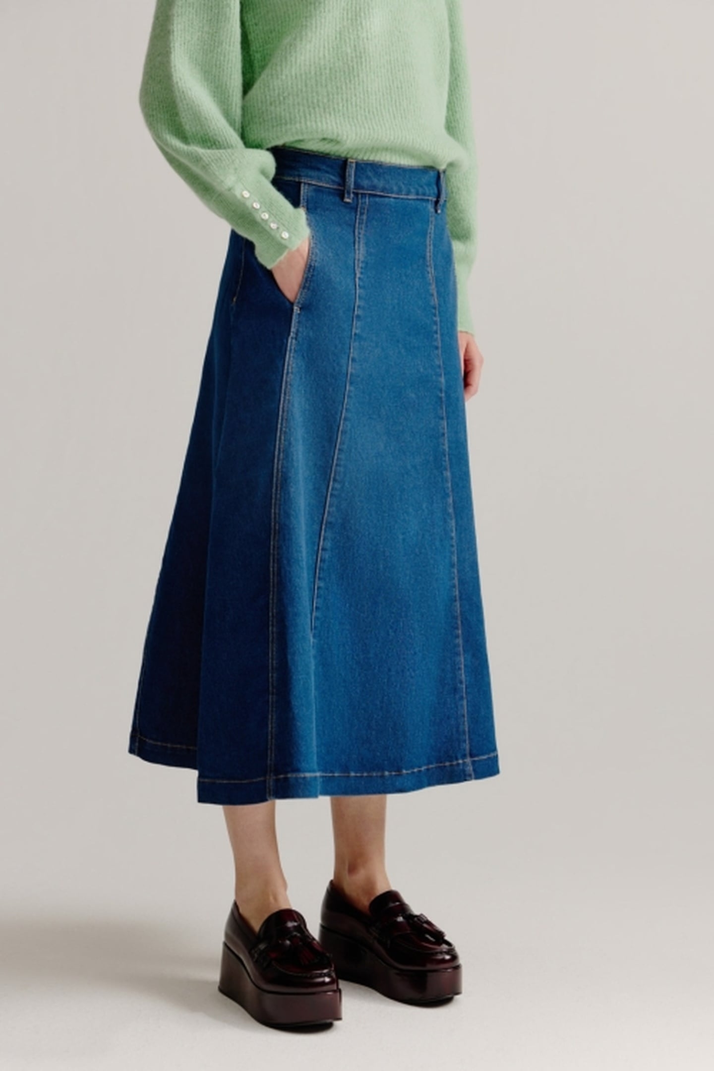 LONE SKIRT MID BLUE JEANS 2