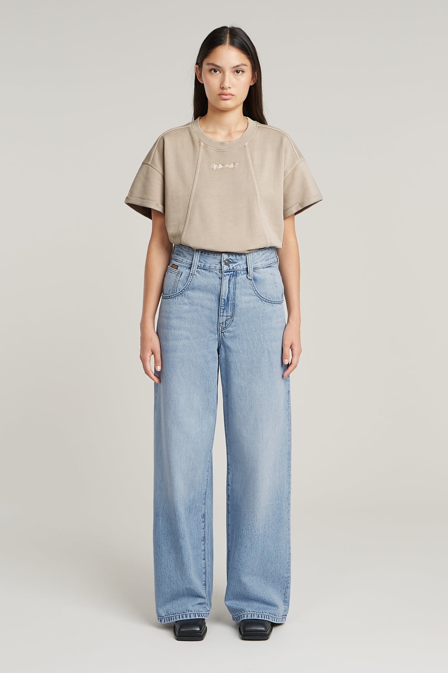 SKATER HIGH LOOSE JEANS SUN FADED BLUE CAPE 1