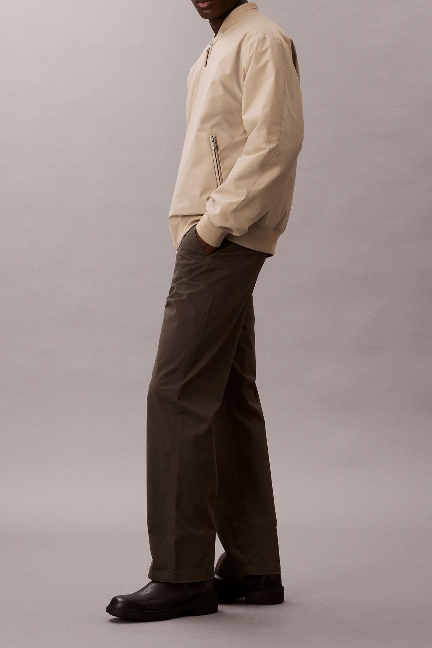 LS SPORTSWEAR TECH FABRIC BOMBER JACKET VINTAGE KHAKI 5