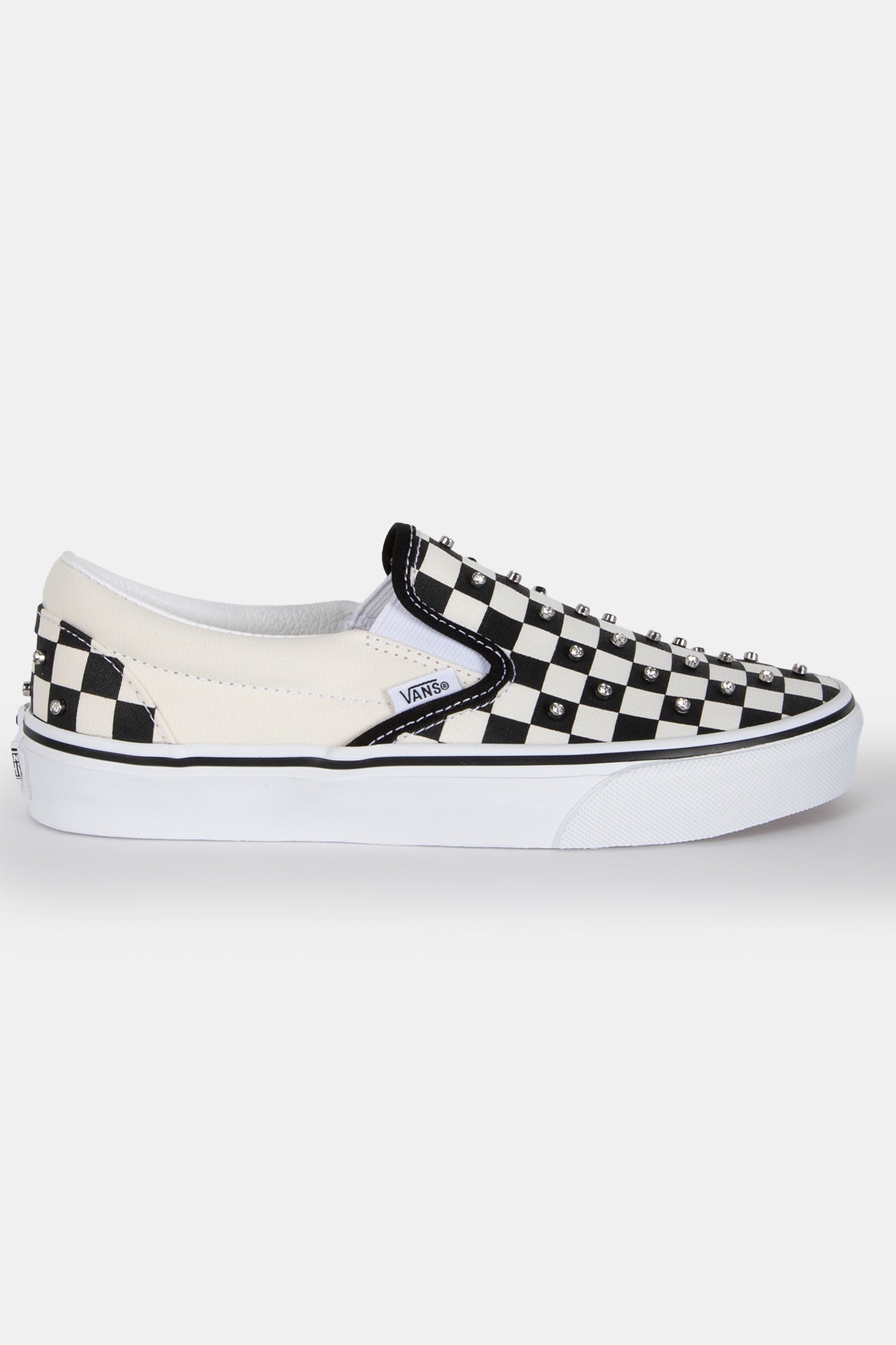 UNISEX CLASSIC SLIP-ON CHECKERBOARD RHINESTONE BLACK 1