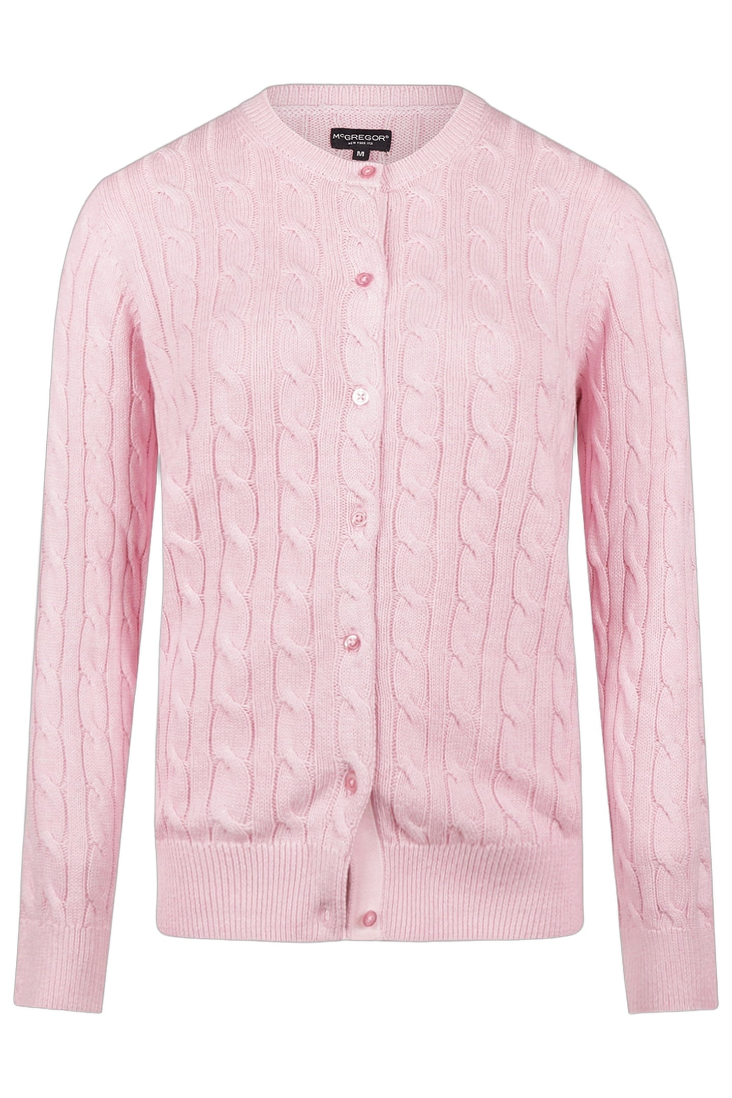 CABLE BUTTON CARDIGAN LIGHT PINK 3