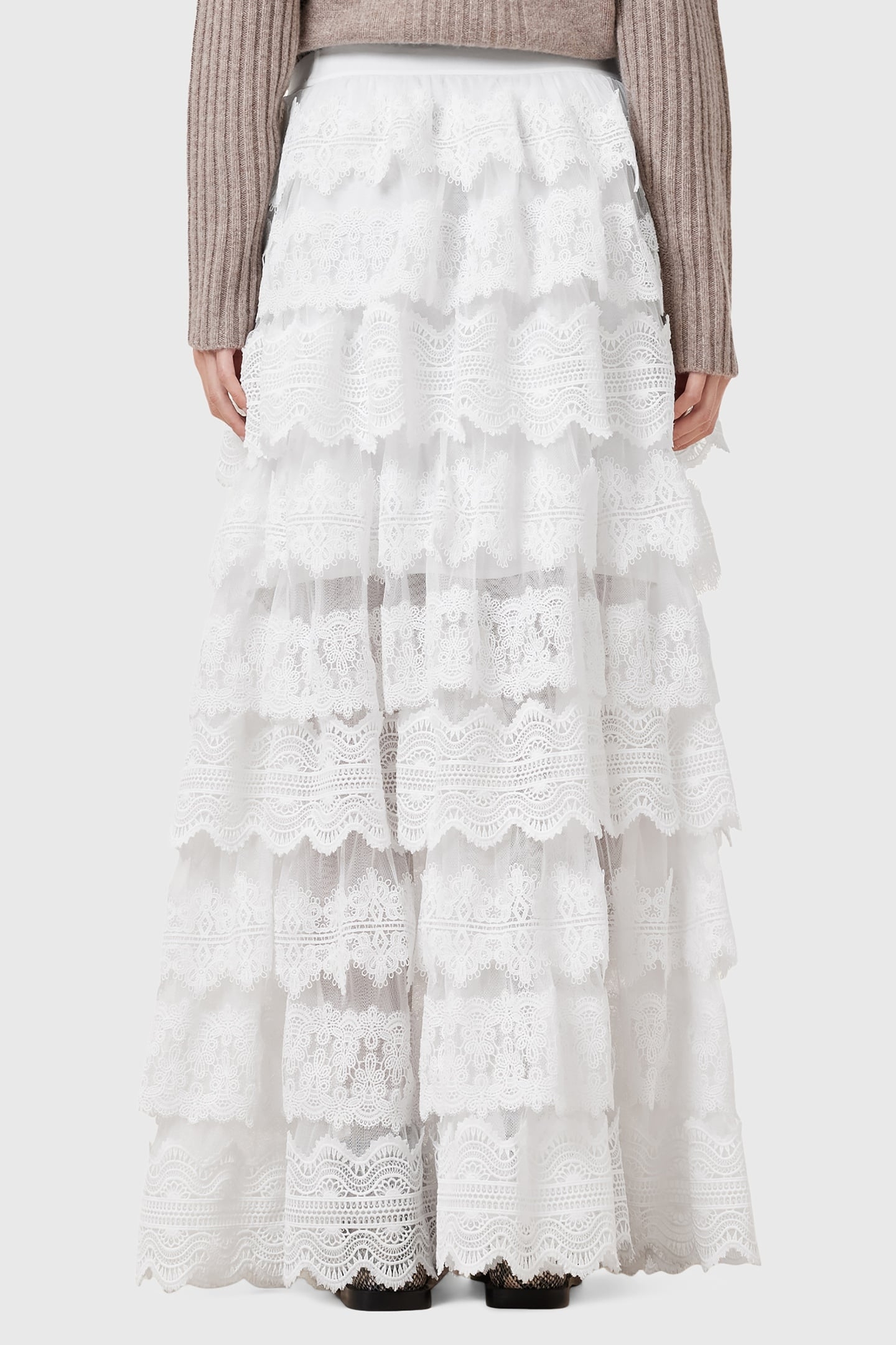 LIZI LACE MAXI SKIRT CHALK WHITE 1