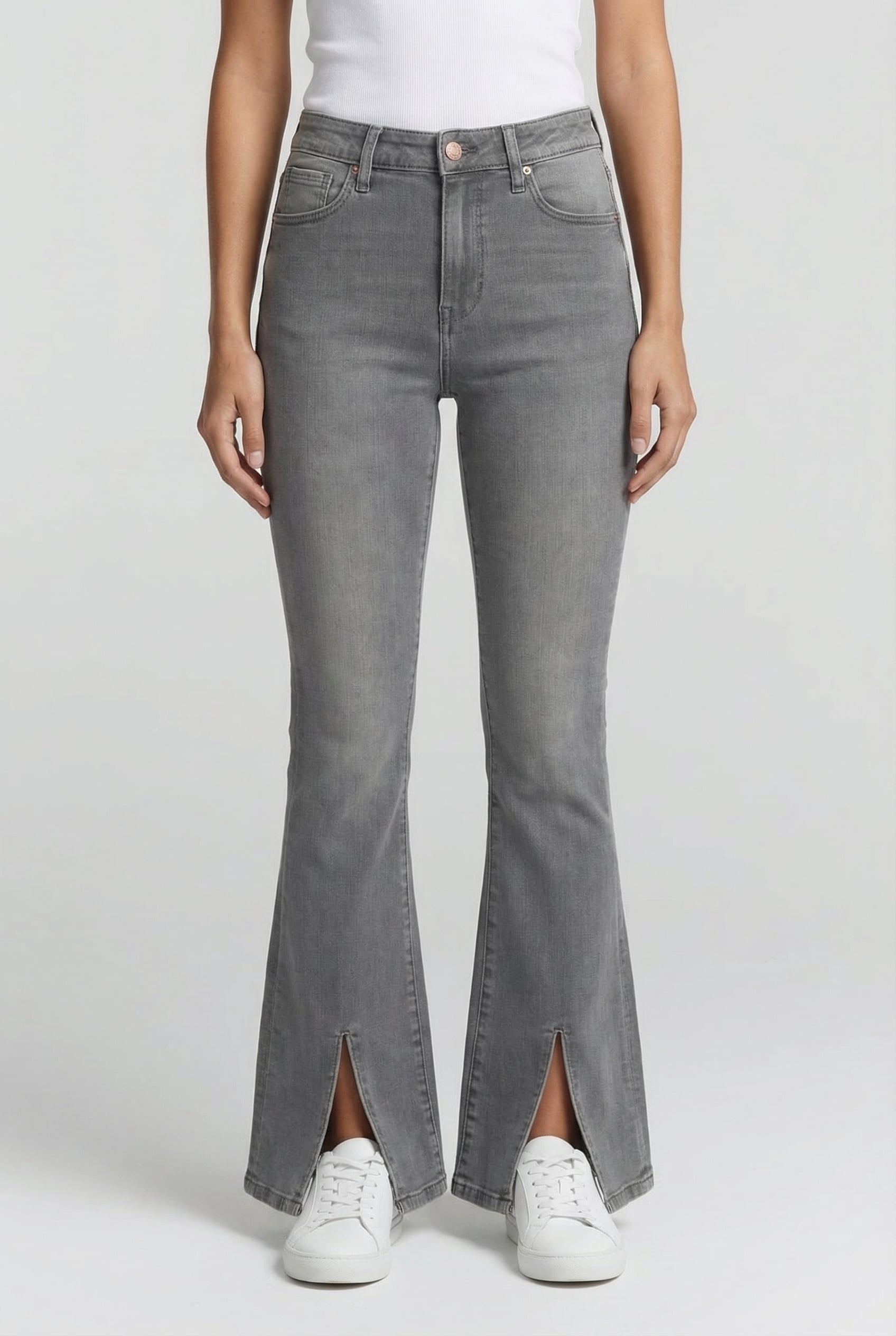 SUNRISE SPLIT JEANS MID GREY STONE 1
