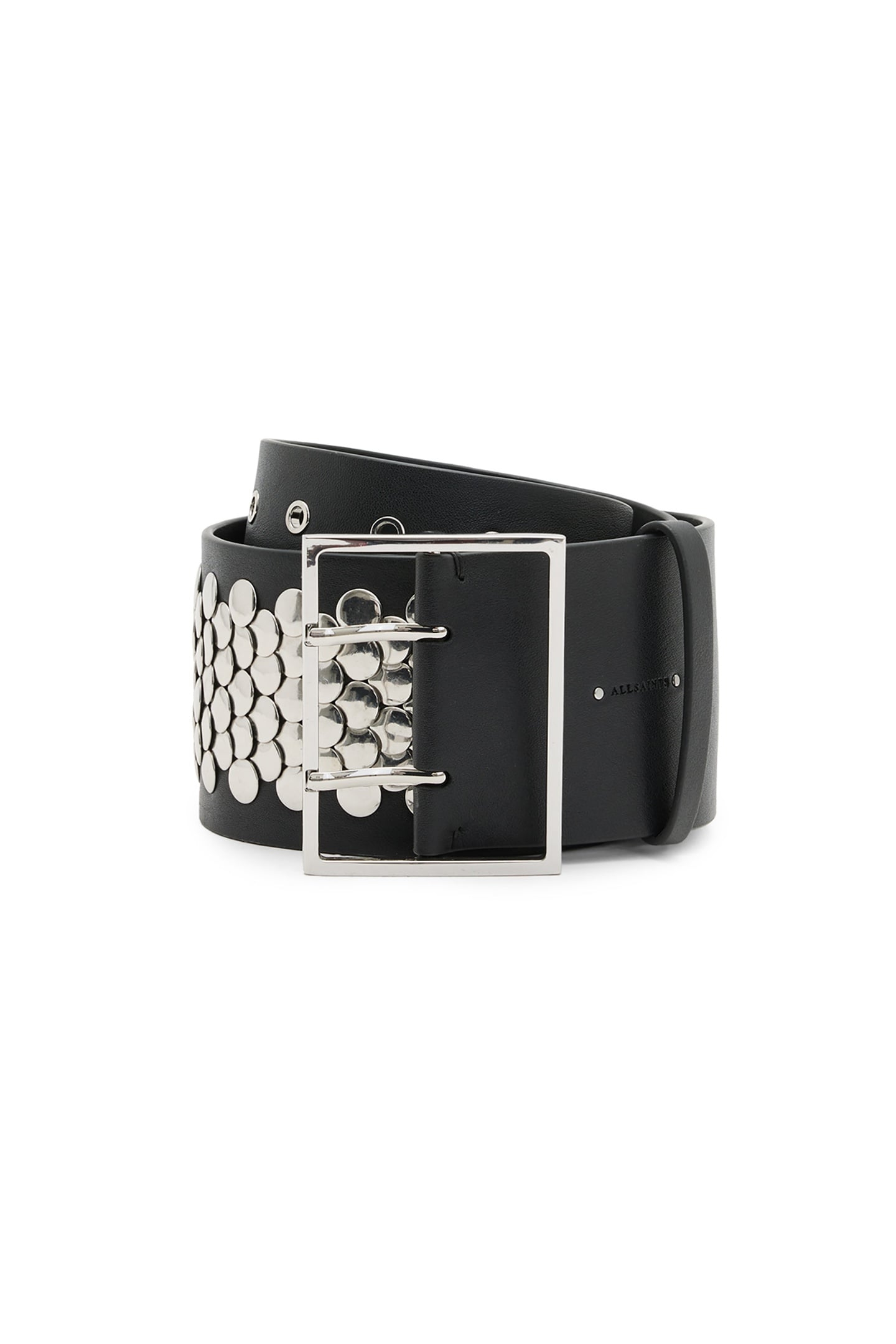 MEREDITH WIDE BELT BLACK/SHINY NICKEL 4