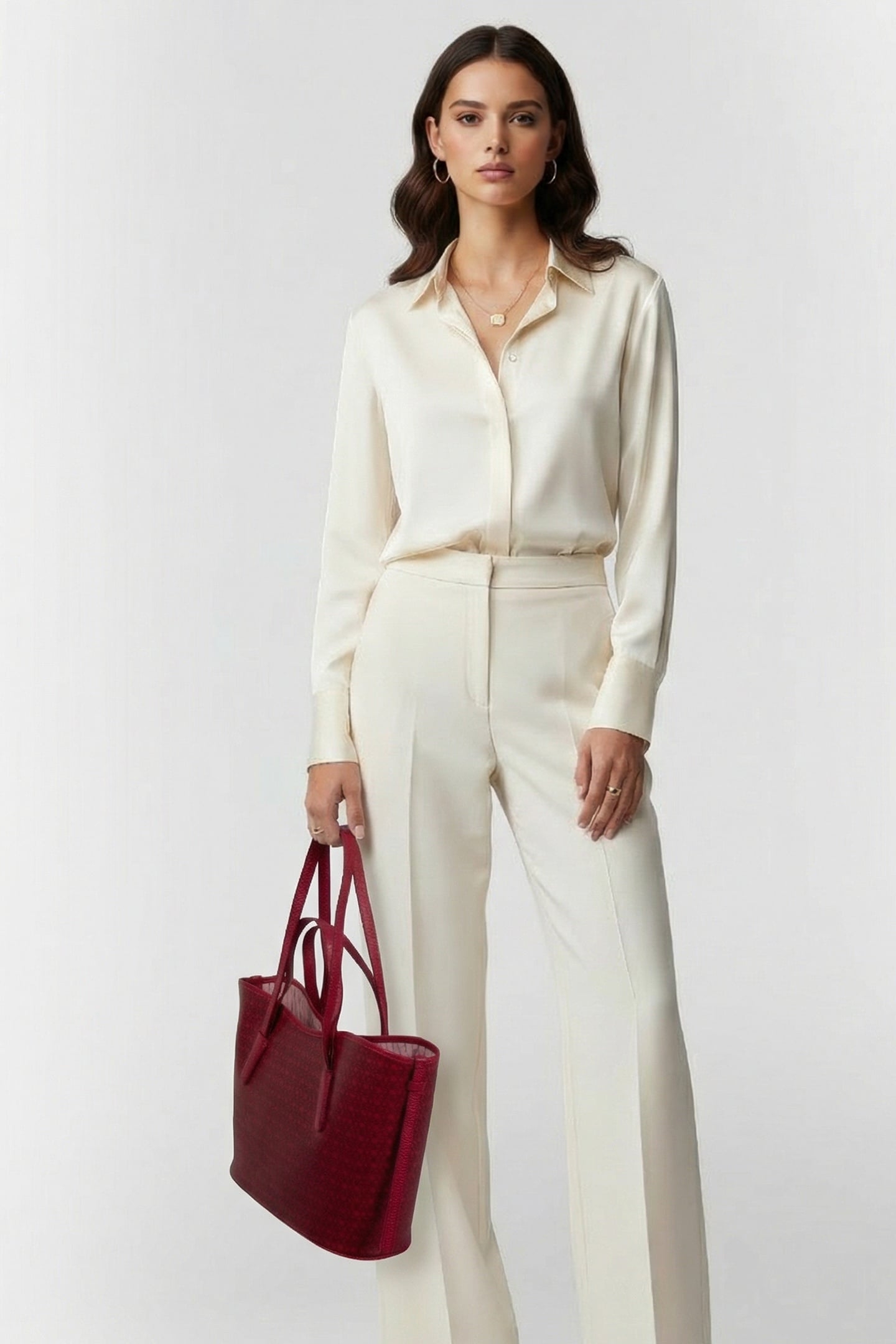 LARGE TOTE BAG IN BURGUNDY 1