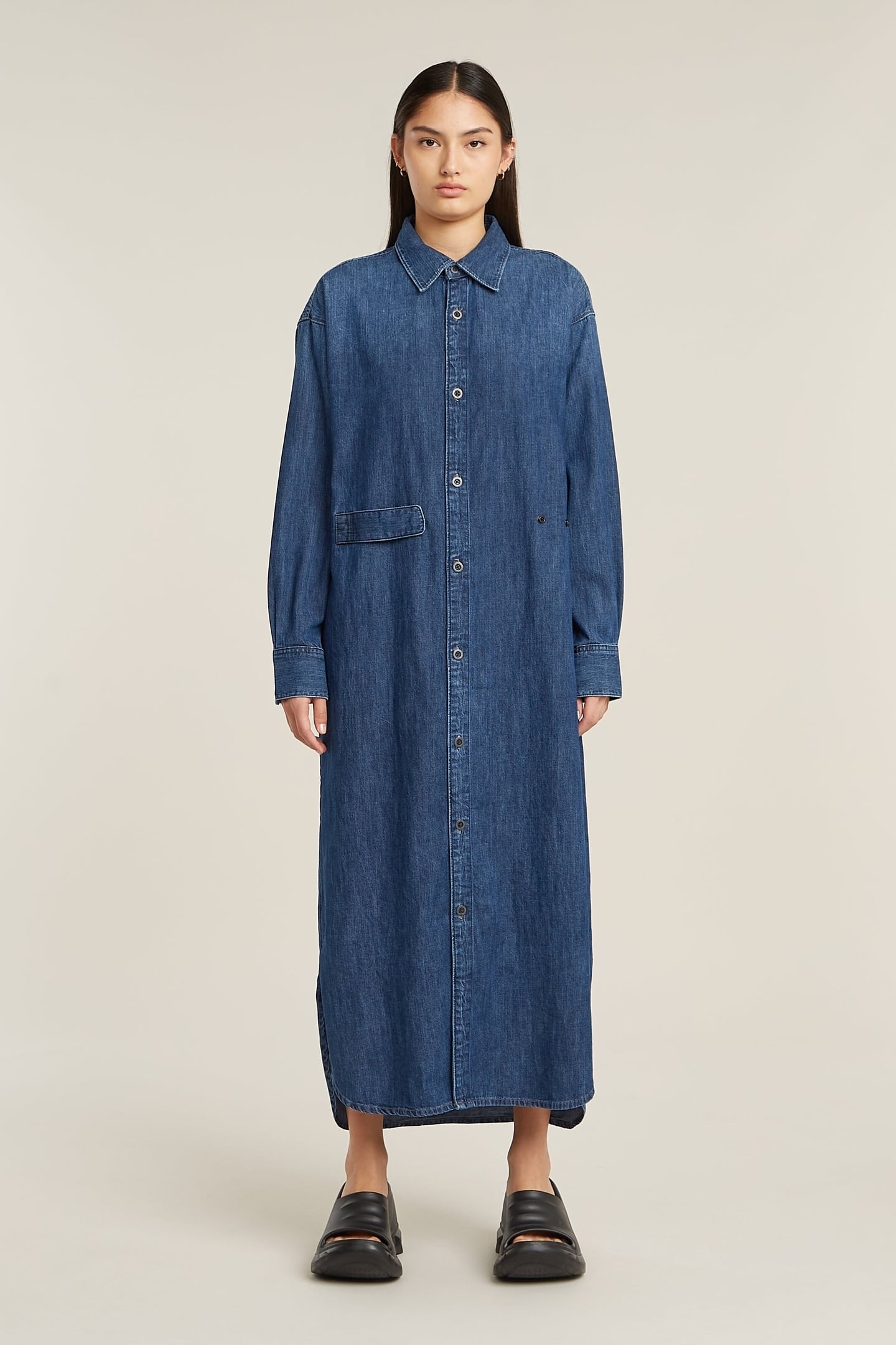 LONG TAB SHIRT DRESS L\S WORN IN WINDWARD 1
