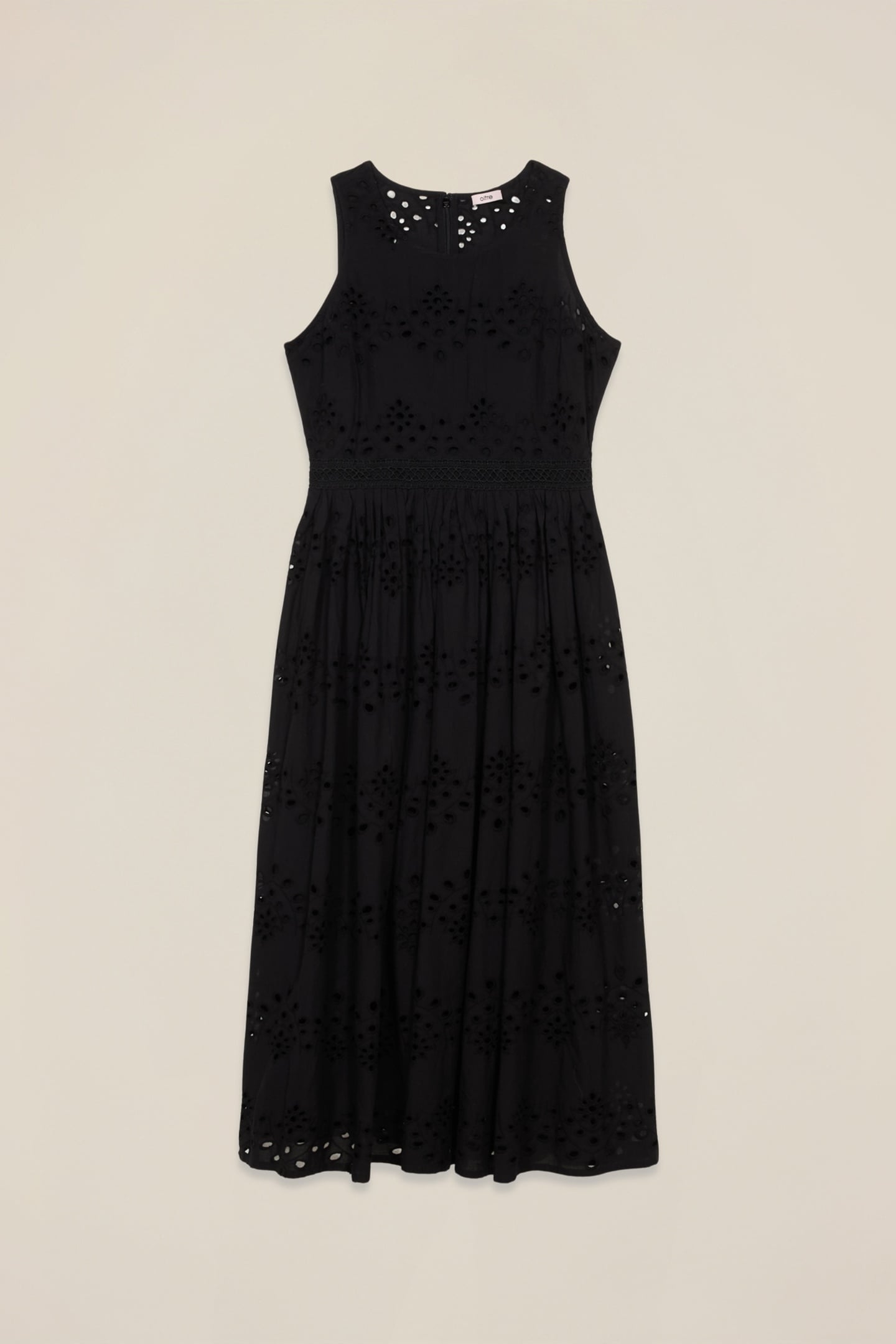FLARED DRESS IN BRODERIE ANGLAISE LACE BLACK 4