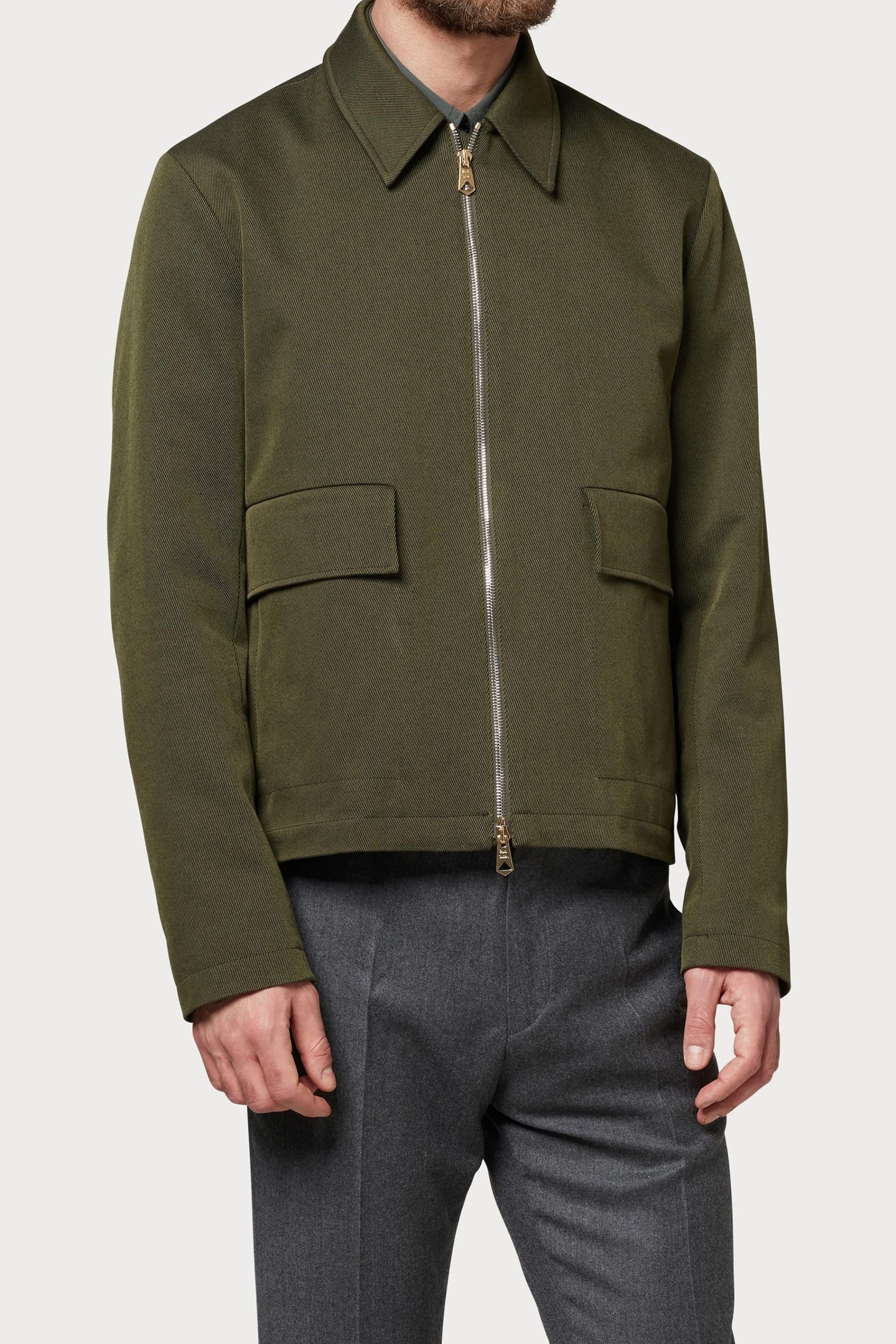 REGULAR FIT JACKET MILITARY GREEN 3