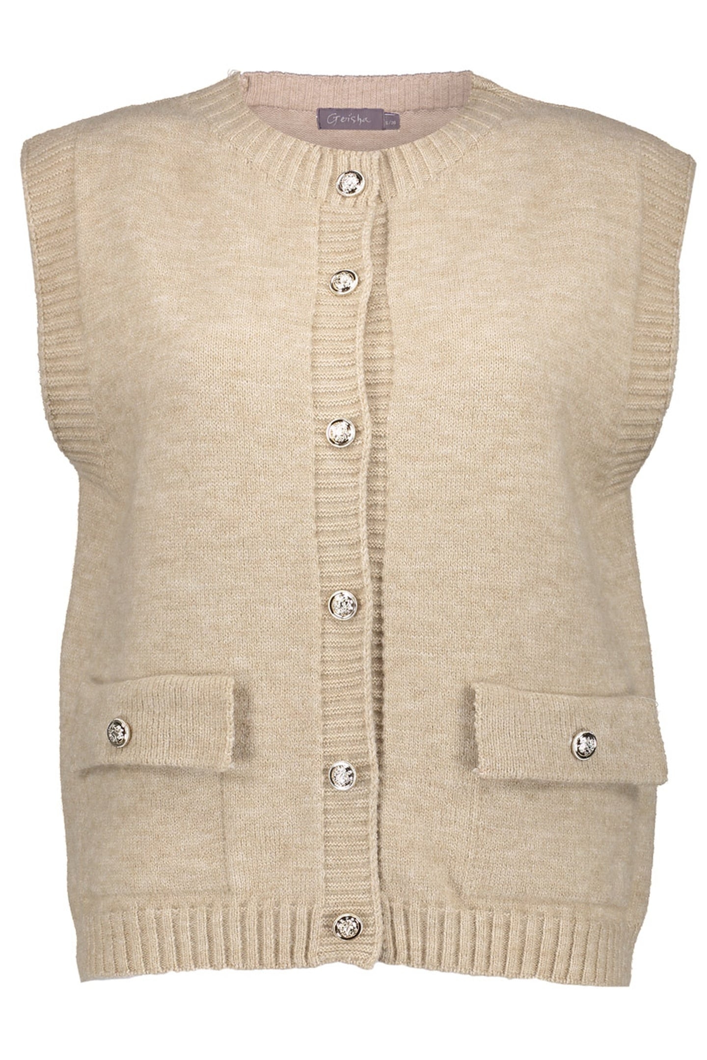 GILET WITH POCKETS SAND 1