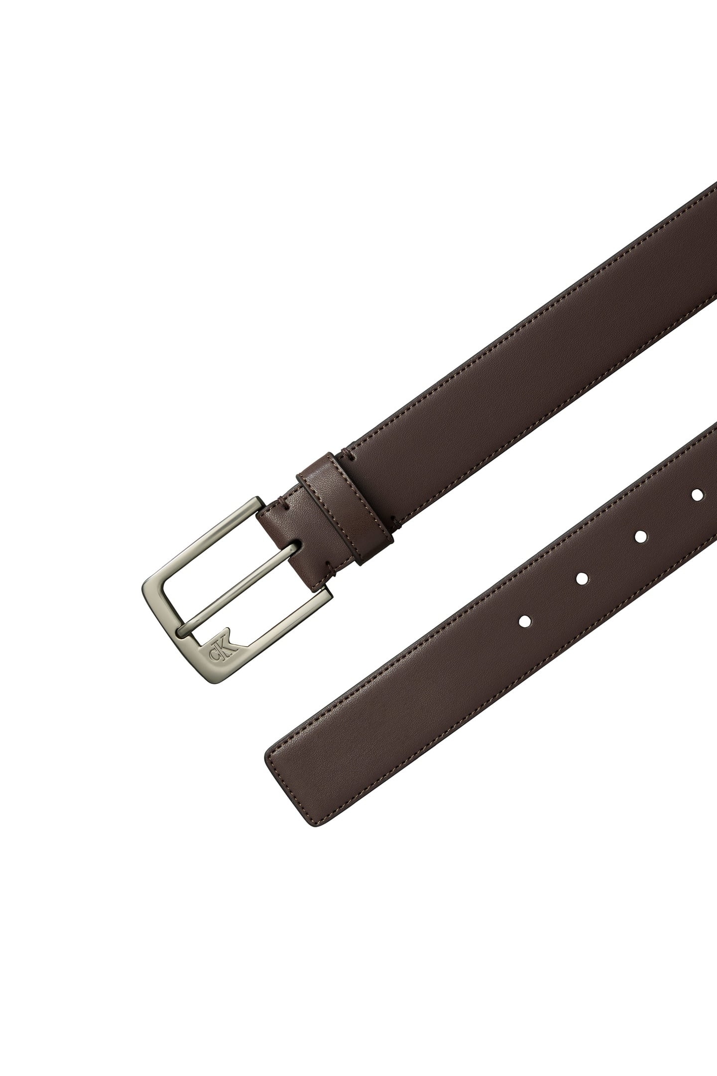 MONO FRAME BUCKLE BELT DARK BROWN/PEWTER 3