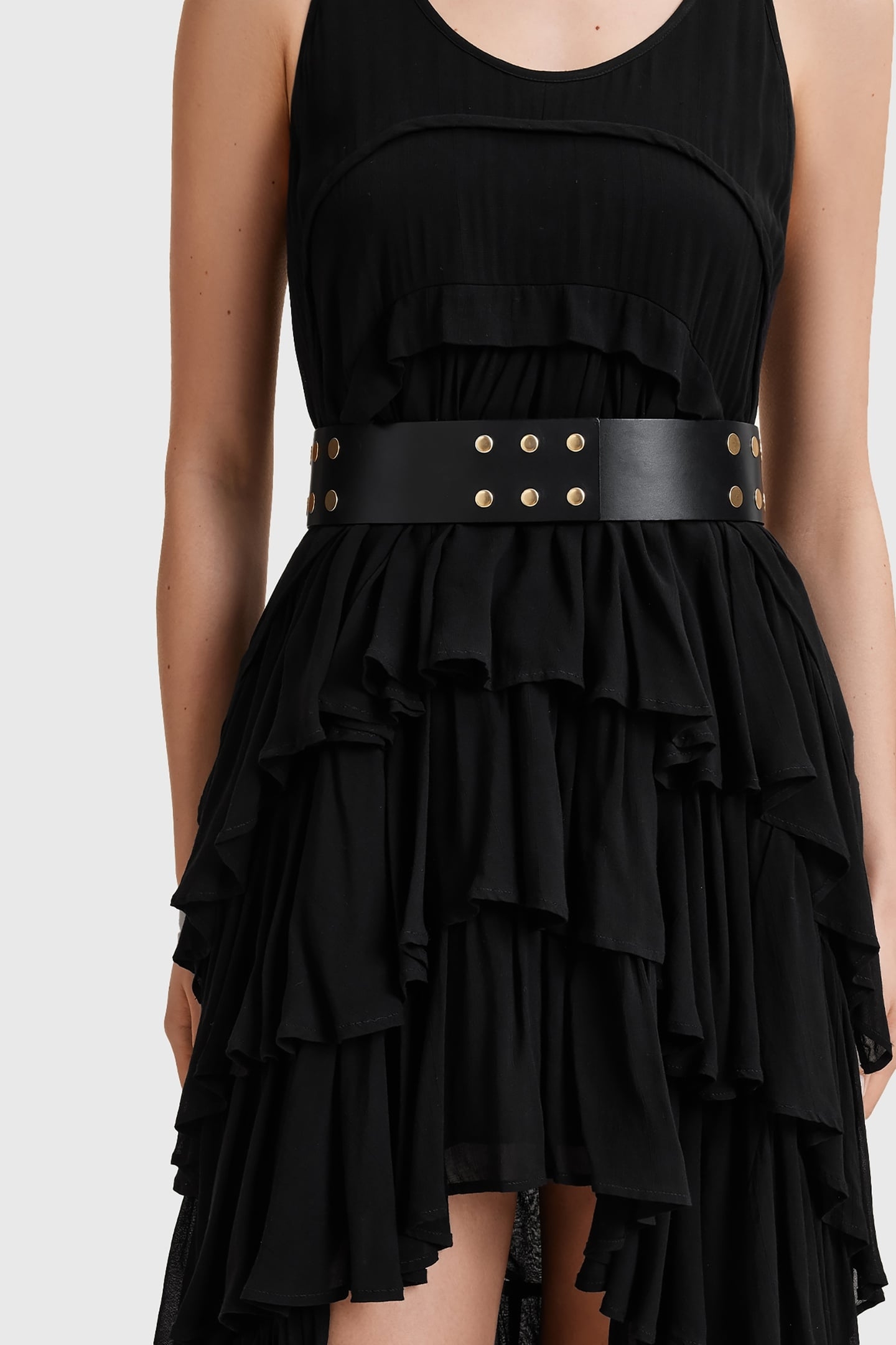 RIO STUD WAIST BELT BLACK/WARM BRASS 5