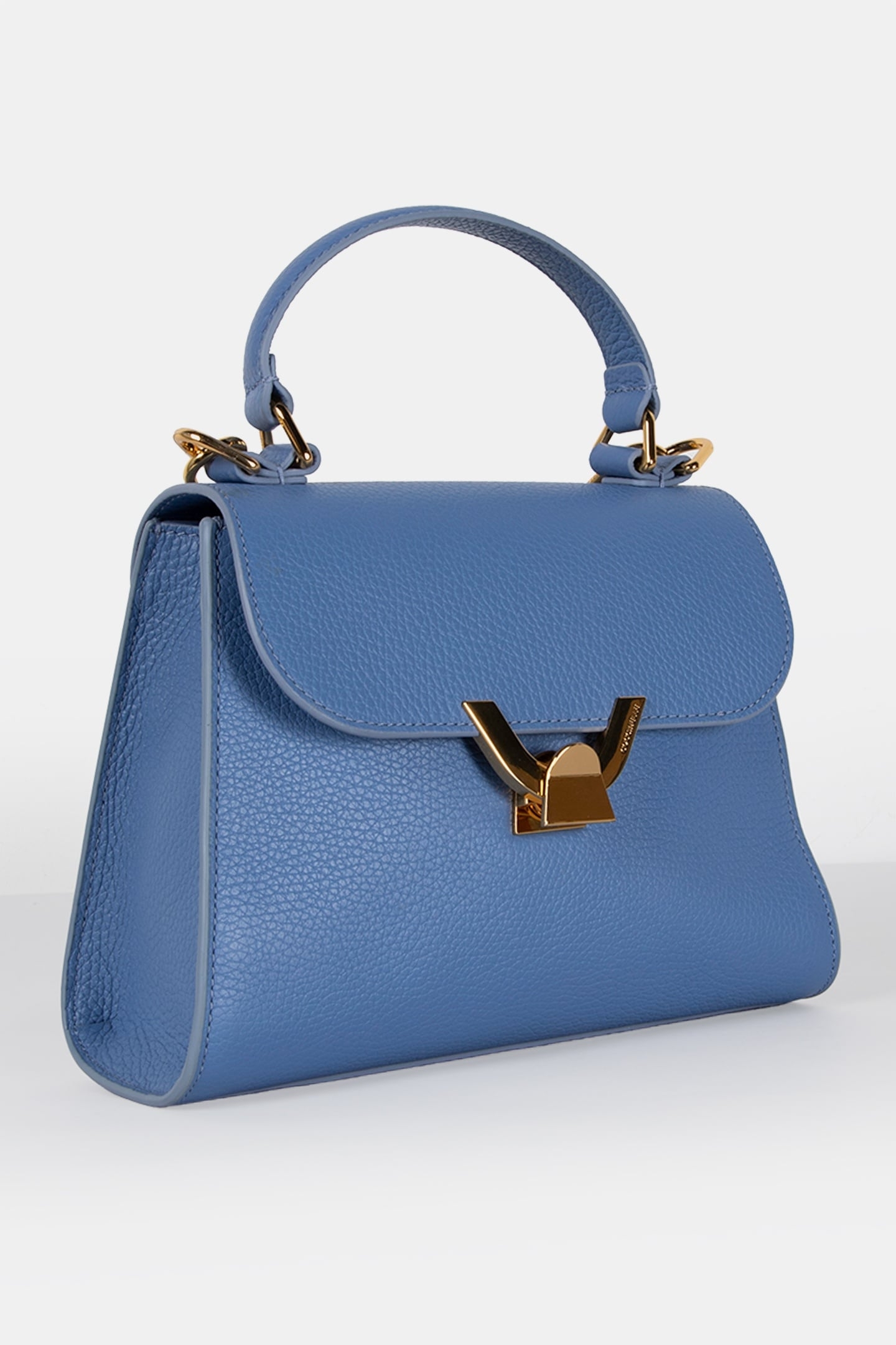 LEATHER SMALL HANDBAG IN BLUE 3