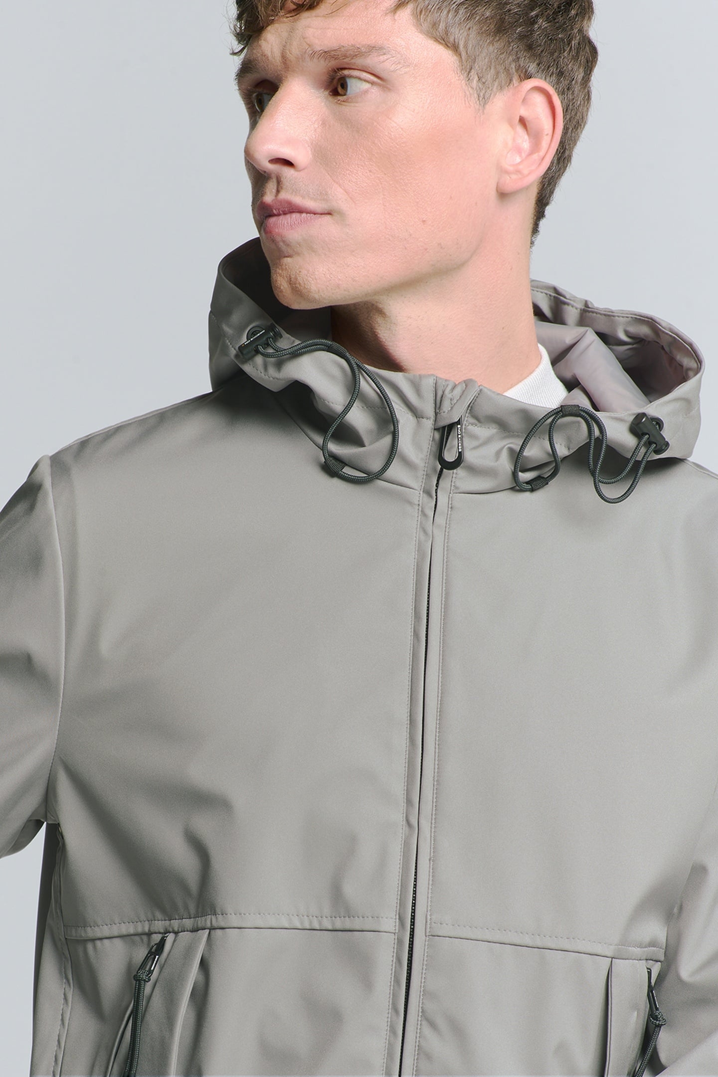 JACKET MID LONG HOODED MID GREY 7