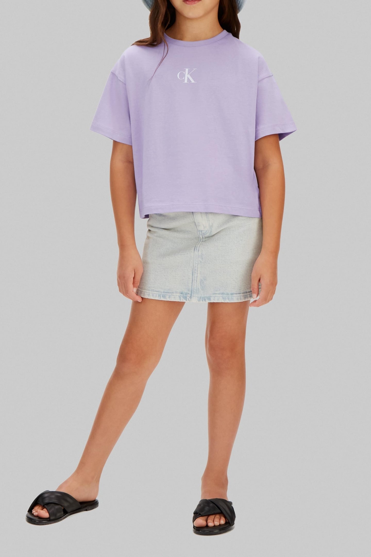GIRLS LOGO BOXY T-SHIRT SOFT LAVENDER 1