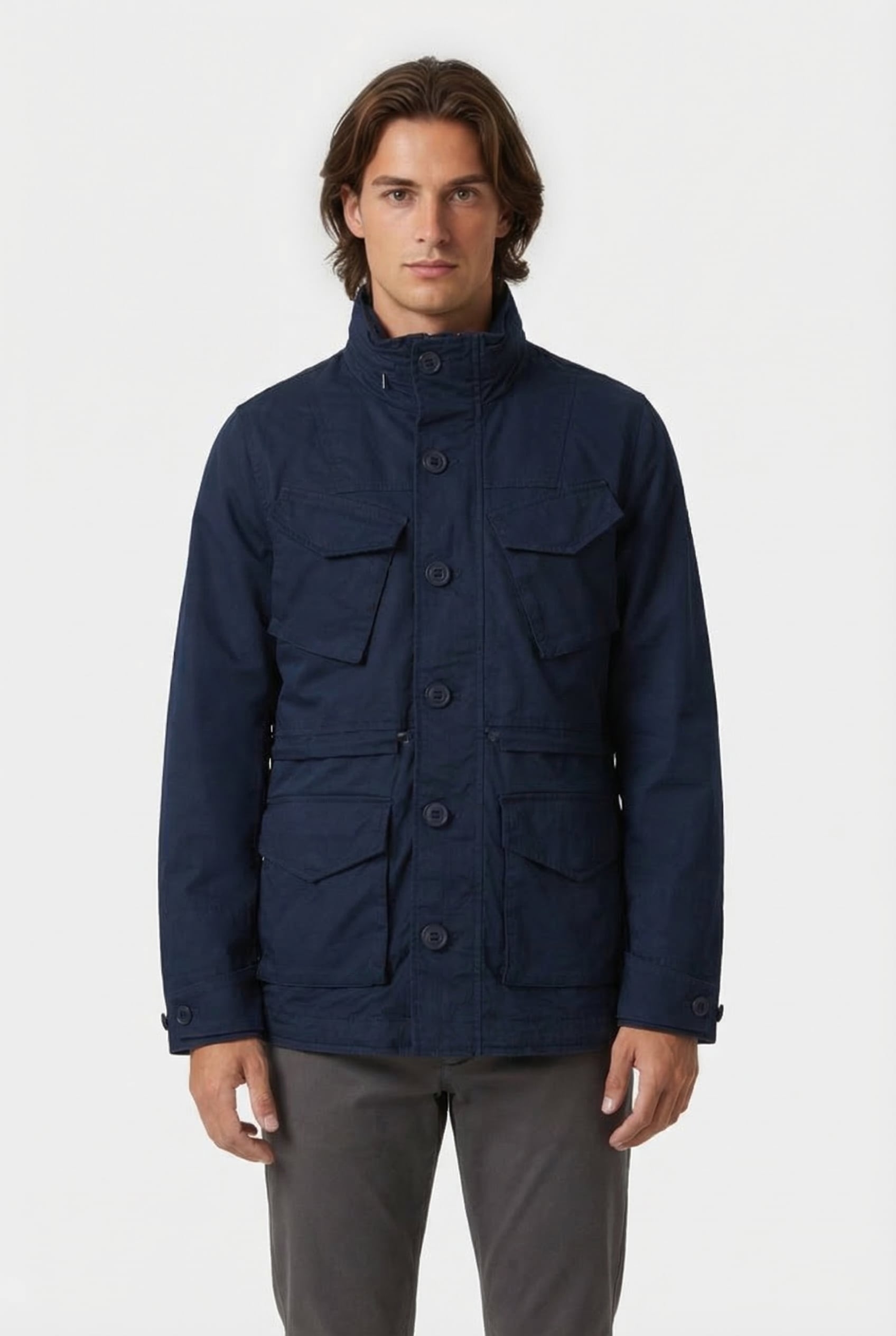 WASHED HOODED FIELD JACKET MIDNIGHT 1